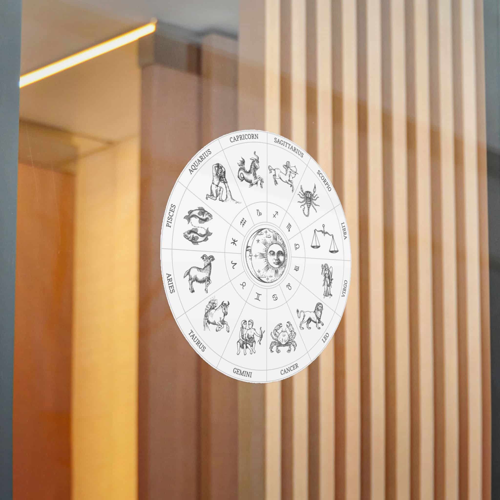 Zodiac Circle Horoscope Signs With Sun Moon Die Cut Stickers Dtf - Image 22