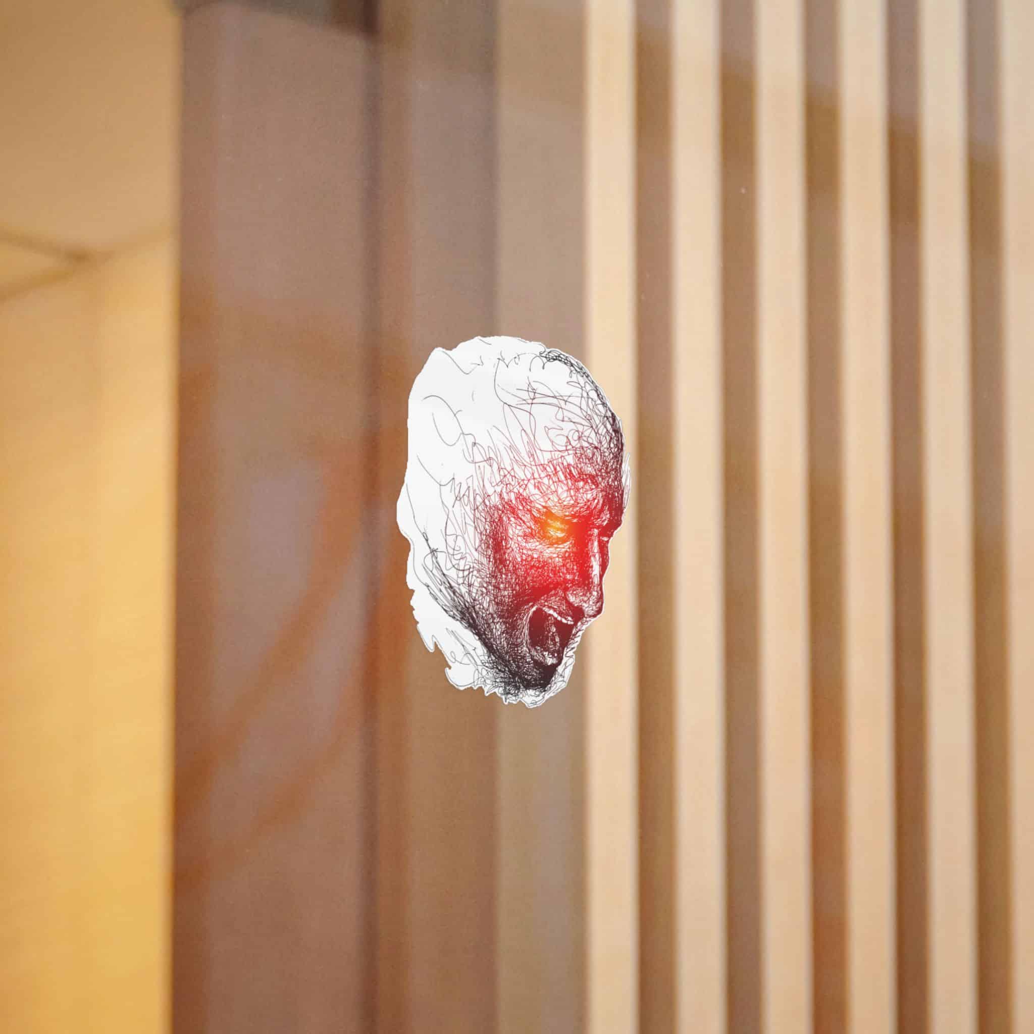 Man S Face Dissolving Into Pen Lines Sketch Illustration Die Cut Stickers Dtf - Image 6