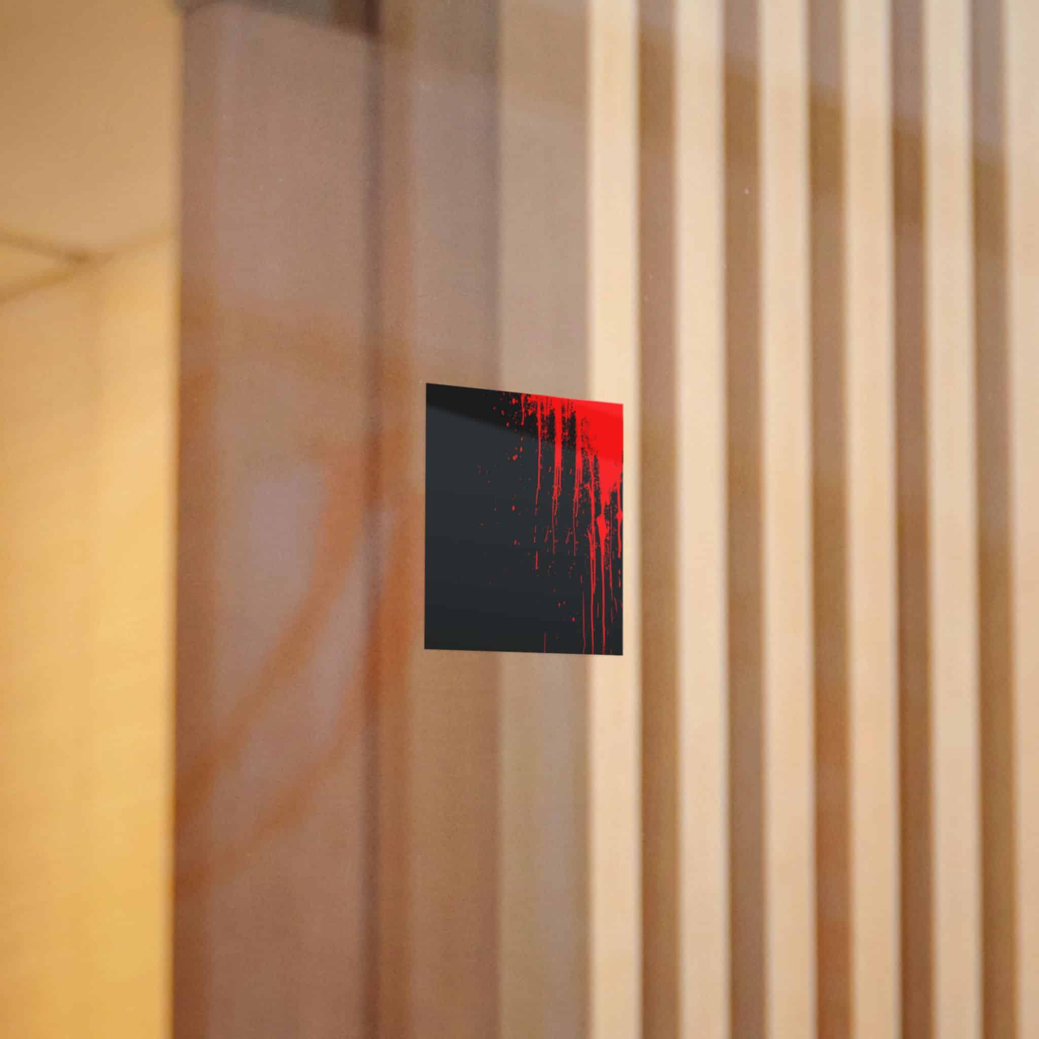 Red Blood Splatter On A Black Background 1508 Die Cut Stickers Dtf - Image 2