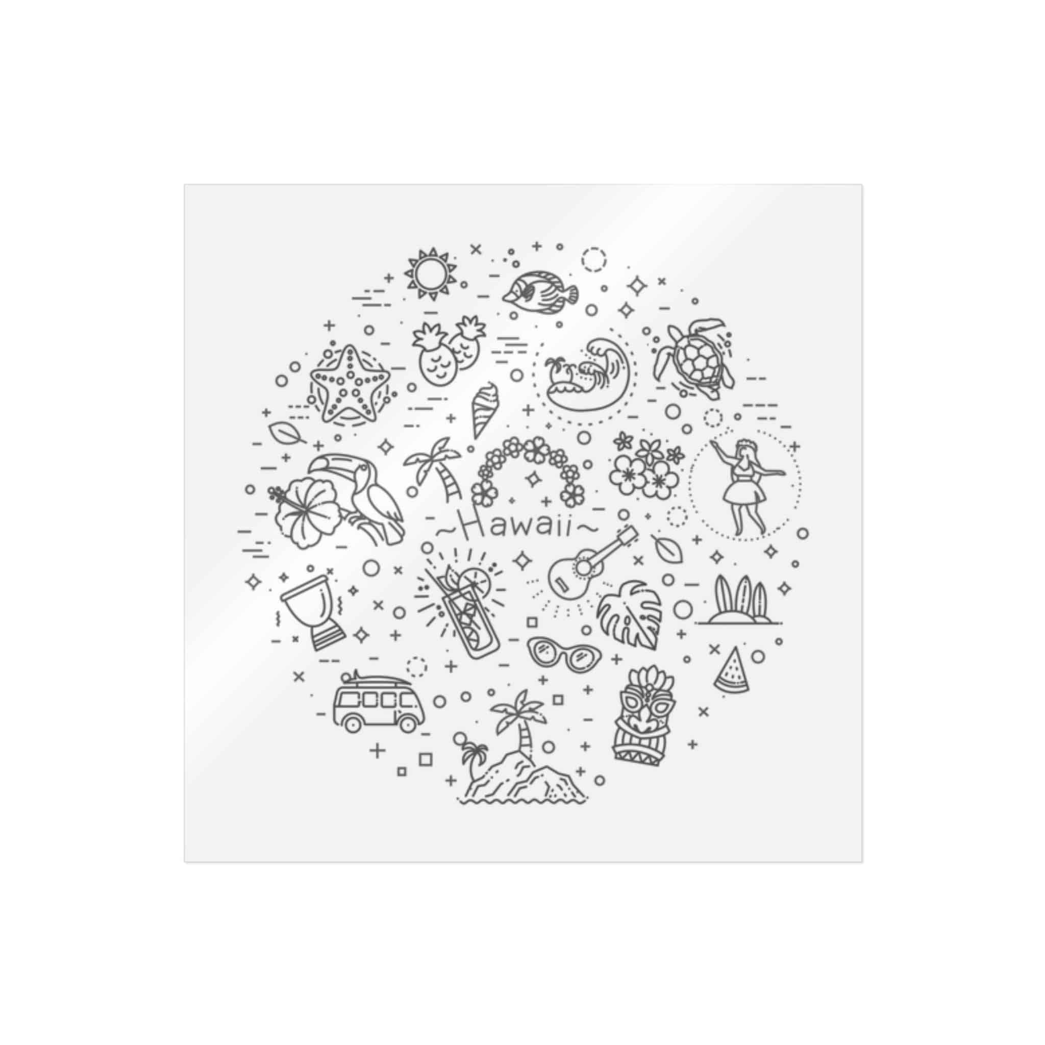 Hawaii Die Cut Stickers Dtf