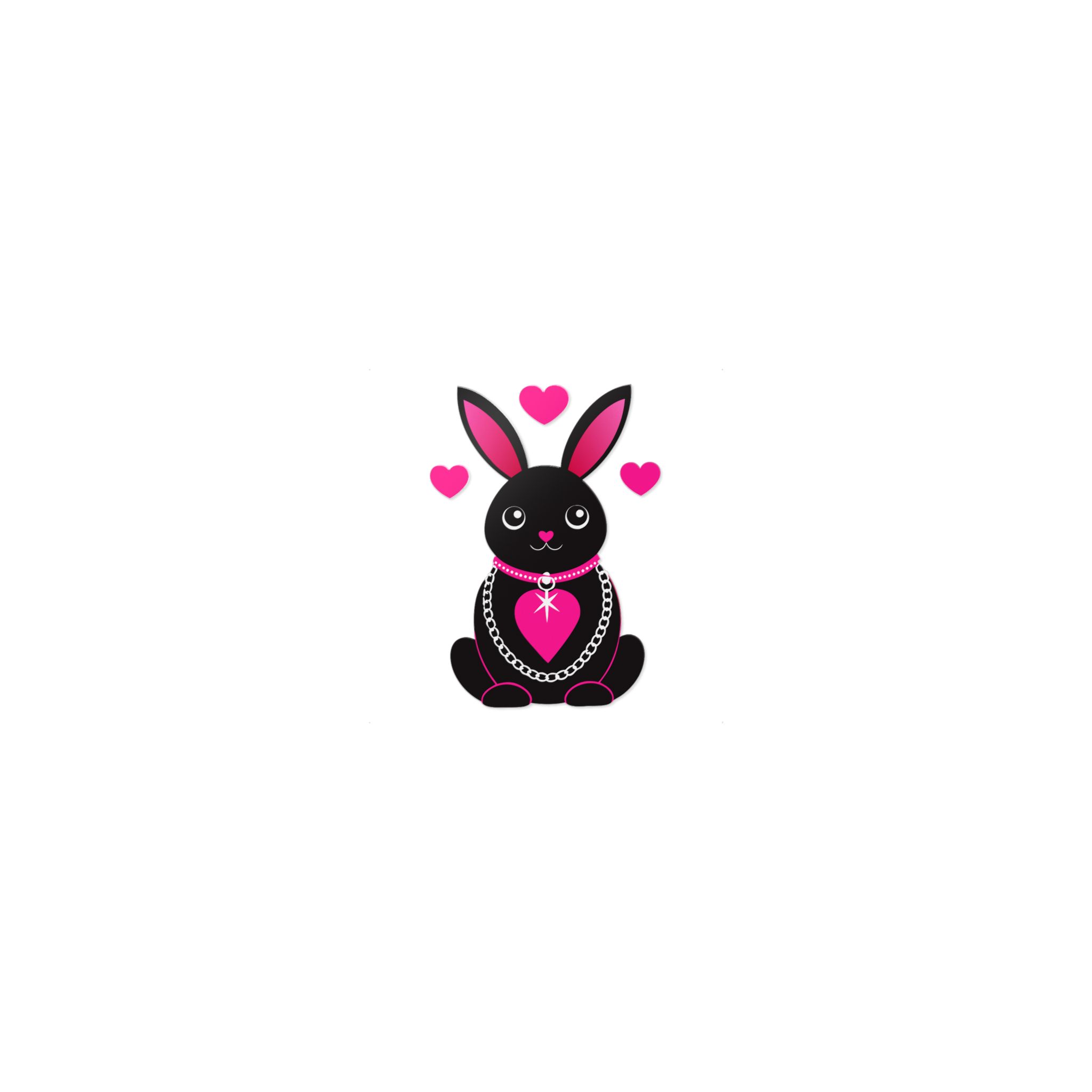 Cute Rabbit With Loveshaped Chain Die Cut Stickers Dtf - Image 17