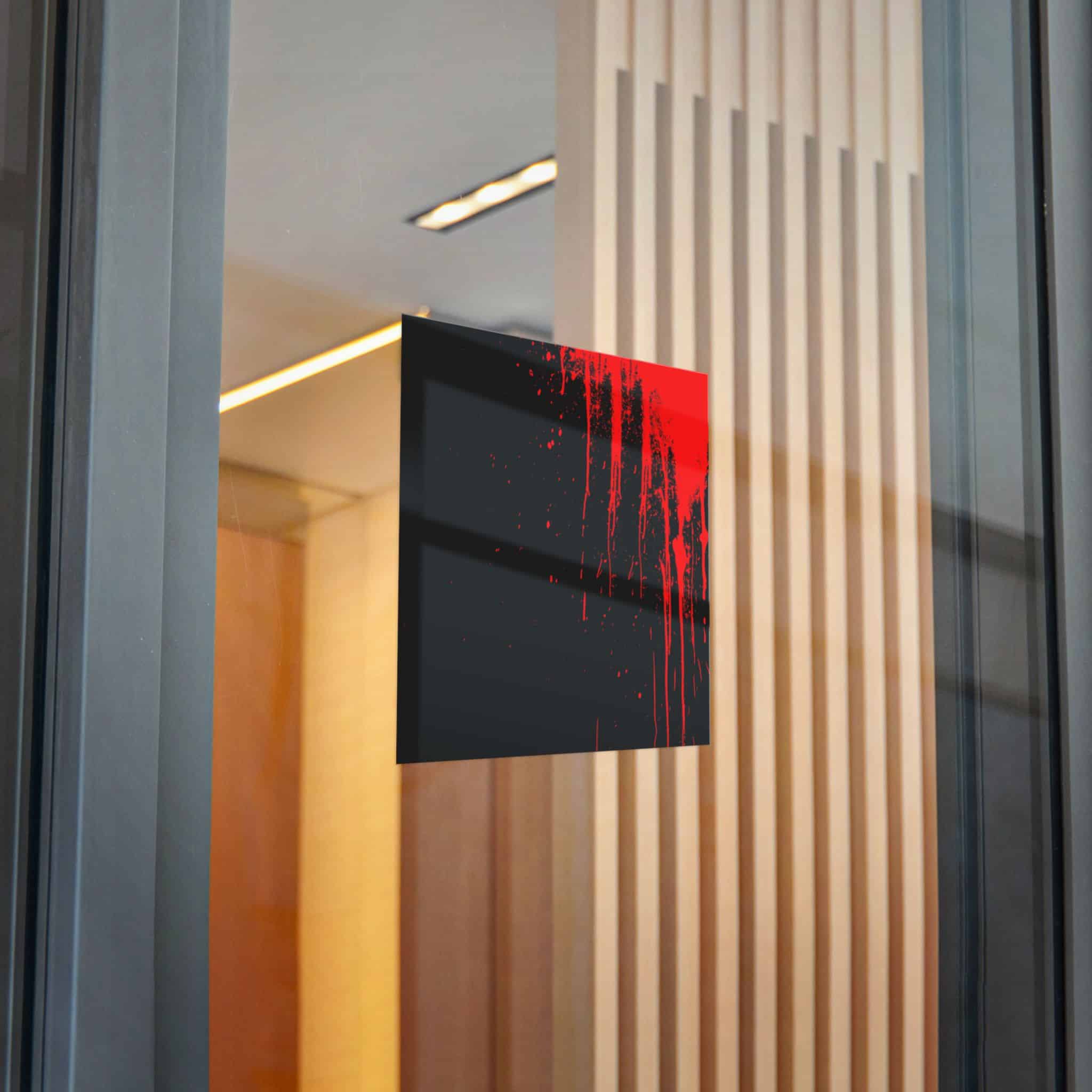 Red Blood Splatter On A Black Background 1508 Die Cut Stickers Dtf - Image 26