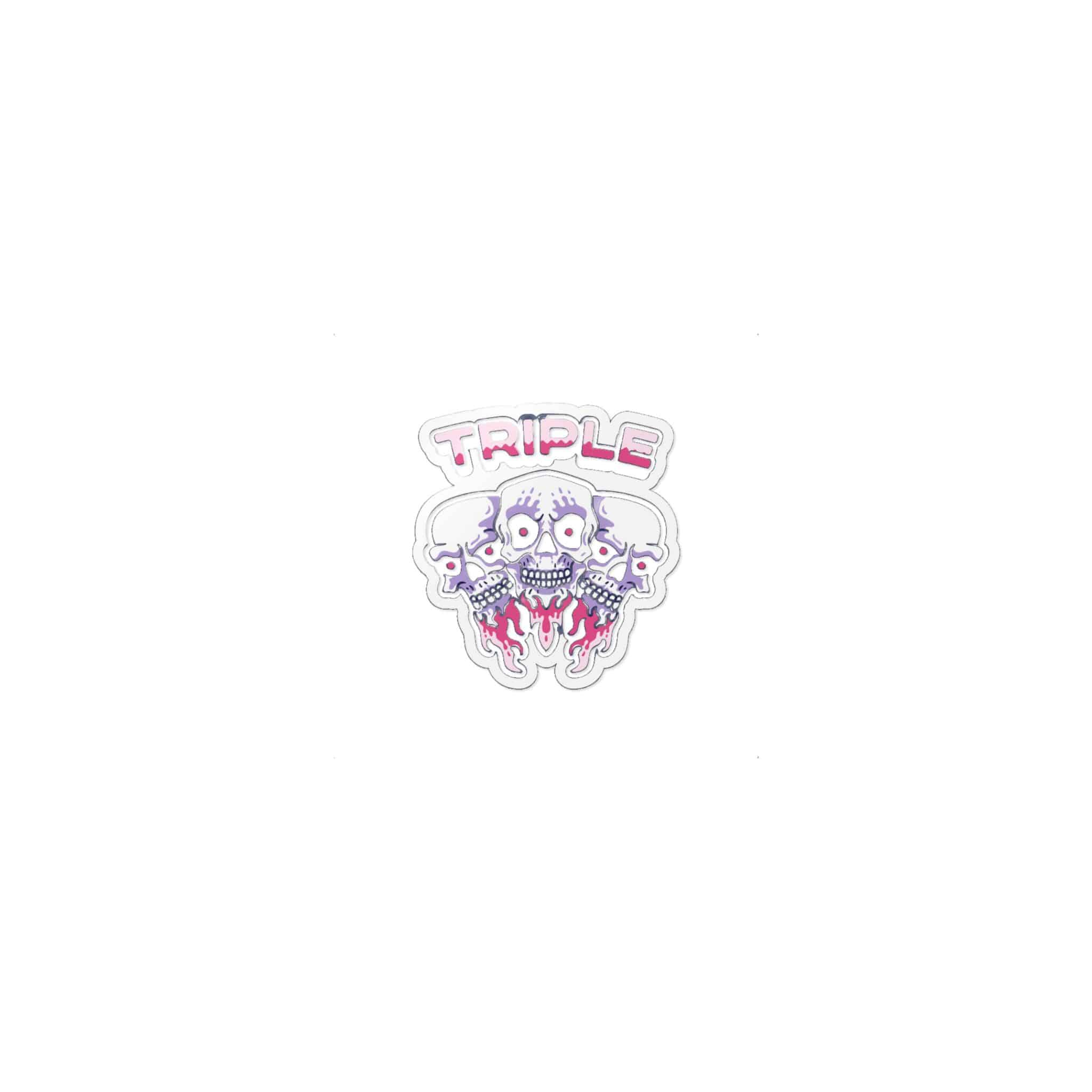 Triple Skull Gamer Die Cut Stickers Dtf - Image 9