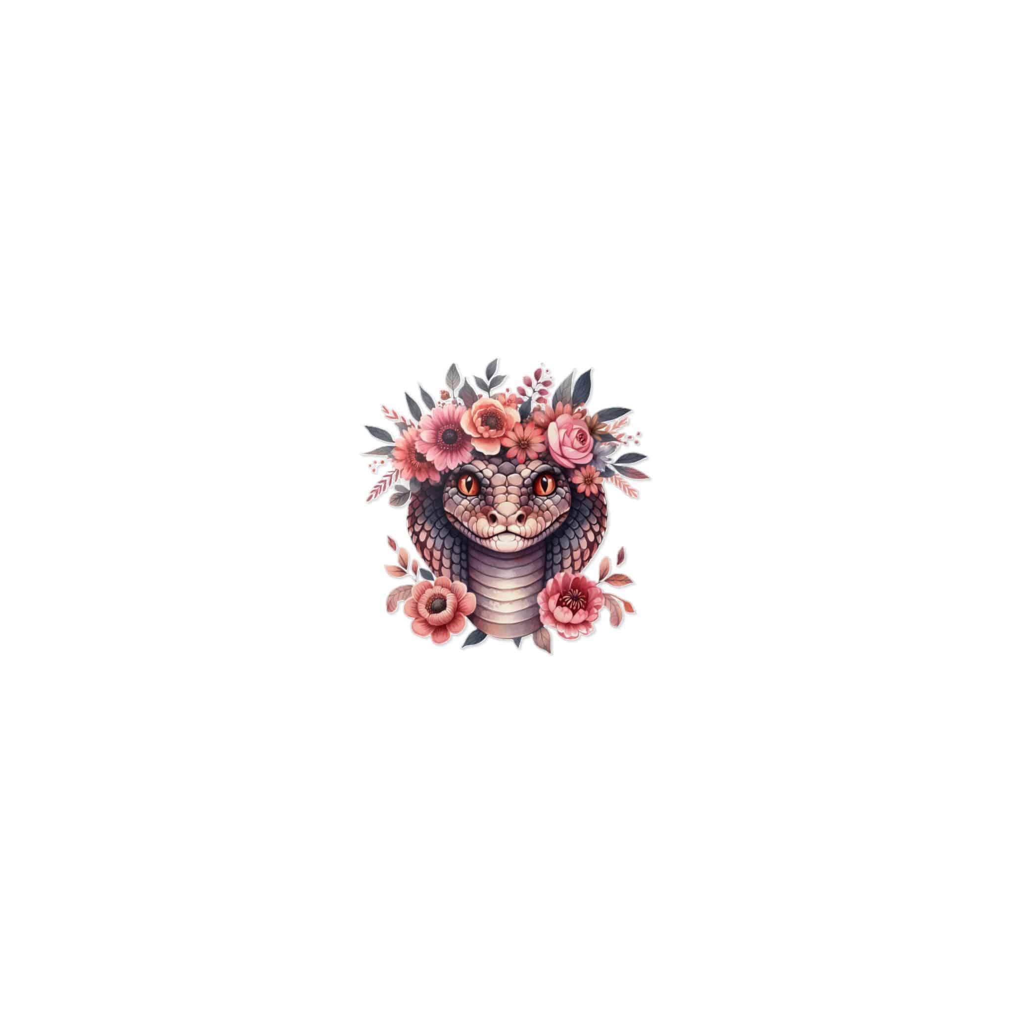 Watercolor Animal Vector With Floral Designs Clipart Illustrations(1) Die Cut Stickers Dtf - Image 17