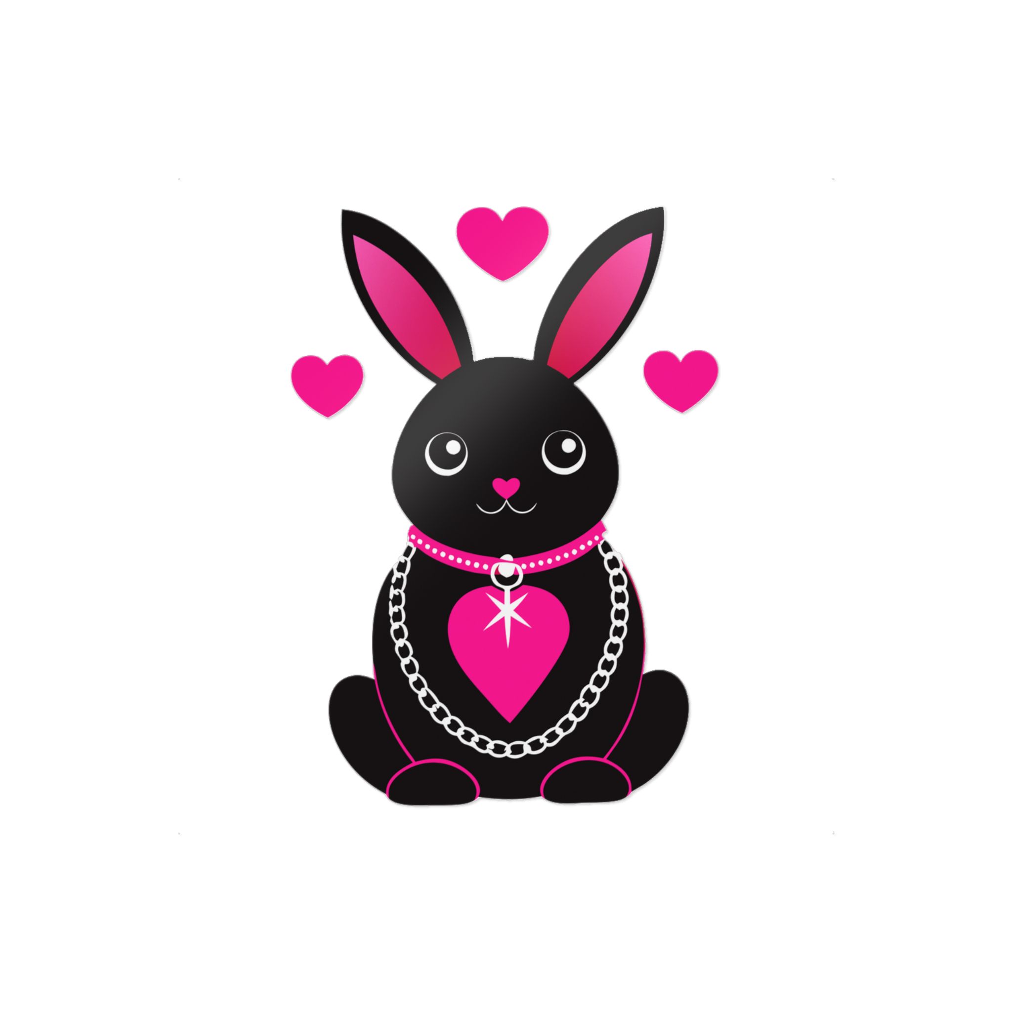 Cute Rabbit With Loveshaped Chain Die Cut Stickers Dtf - Image 5