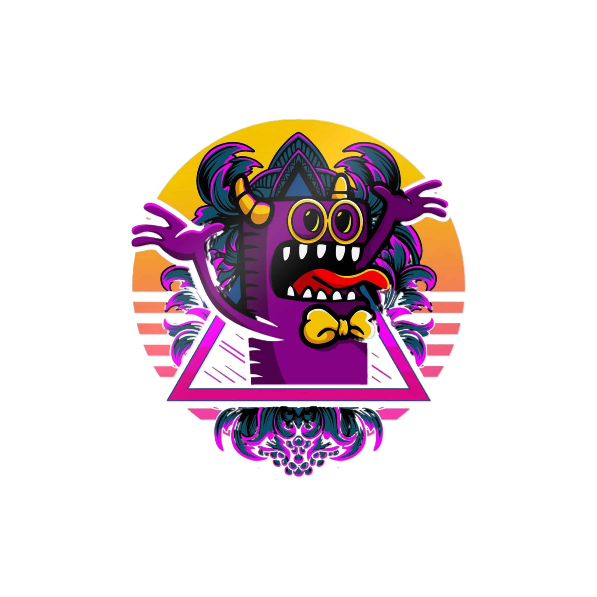 Surprised Purple Monster With Yellow Bow Tie Die Cut Stickers Dtf - Image 29