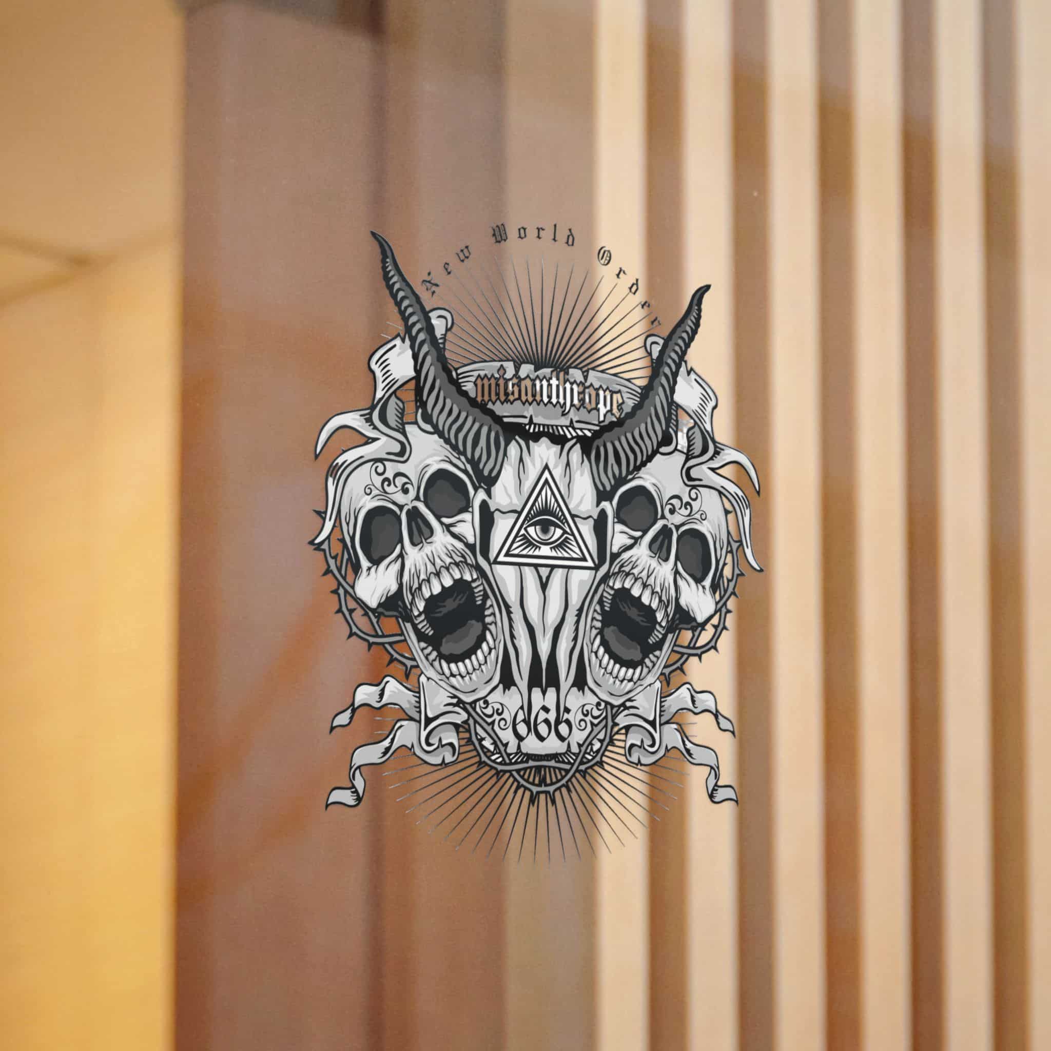 Gothic Sign With Goat Skull Grunge Vintage Design T Shirts Die Cut Stickers Dtf - Image 12