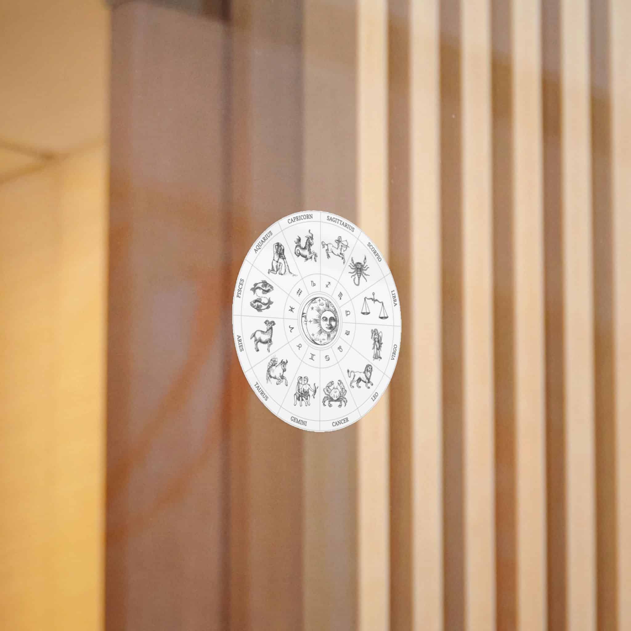 Zodiac Circle Horoscope Signs With Sun Moon Die Cut Stickers Dtf - Image 4