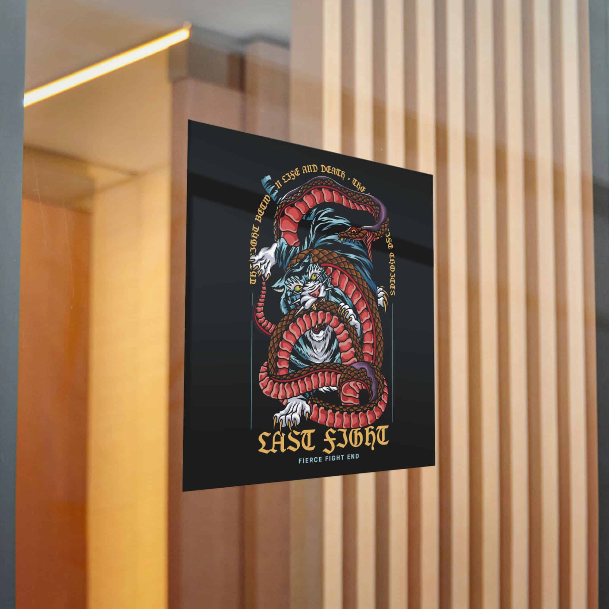 Tiger Vs Snake Tattoo With Text Illustration Die Cut Stickers Dtf - Image 22