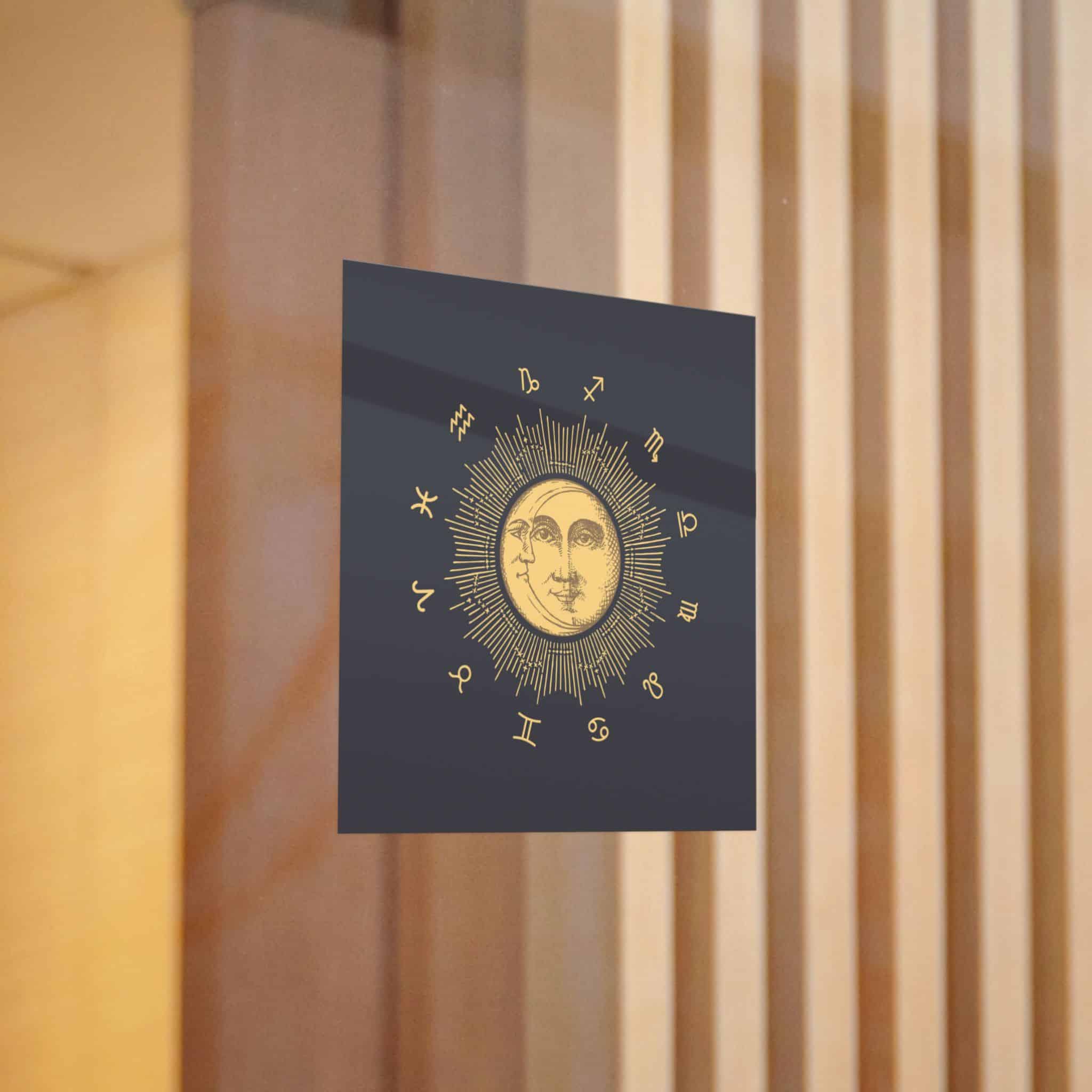 Zodiac Circle With Sun Crescent Drawing Die Cut Stickers Dtf - Image 6