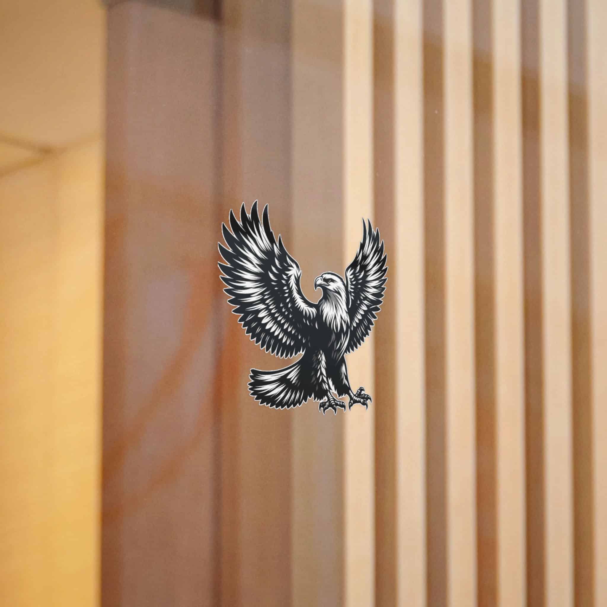 Exceptional Art Eagle Appears Black White With Its Wings Fully Spread Die Cut Stickers Dtf - Image 4