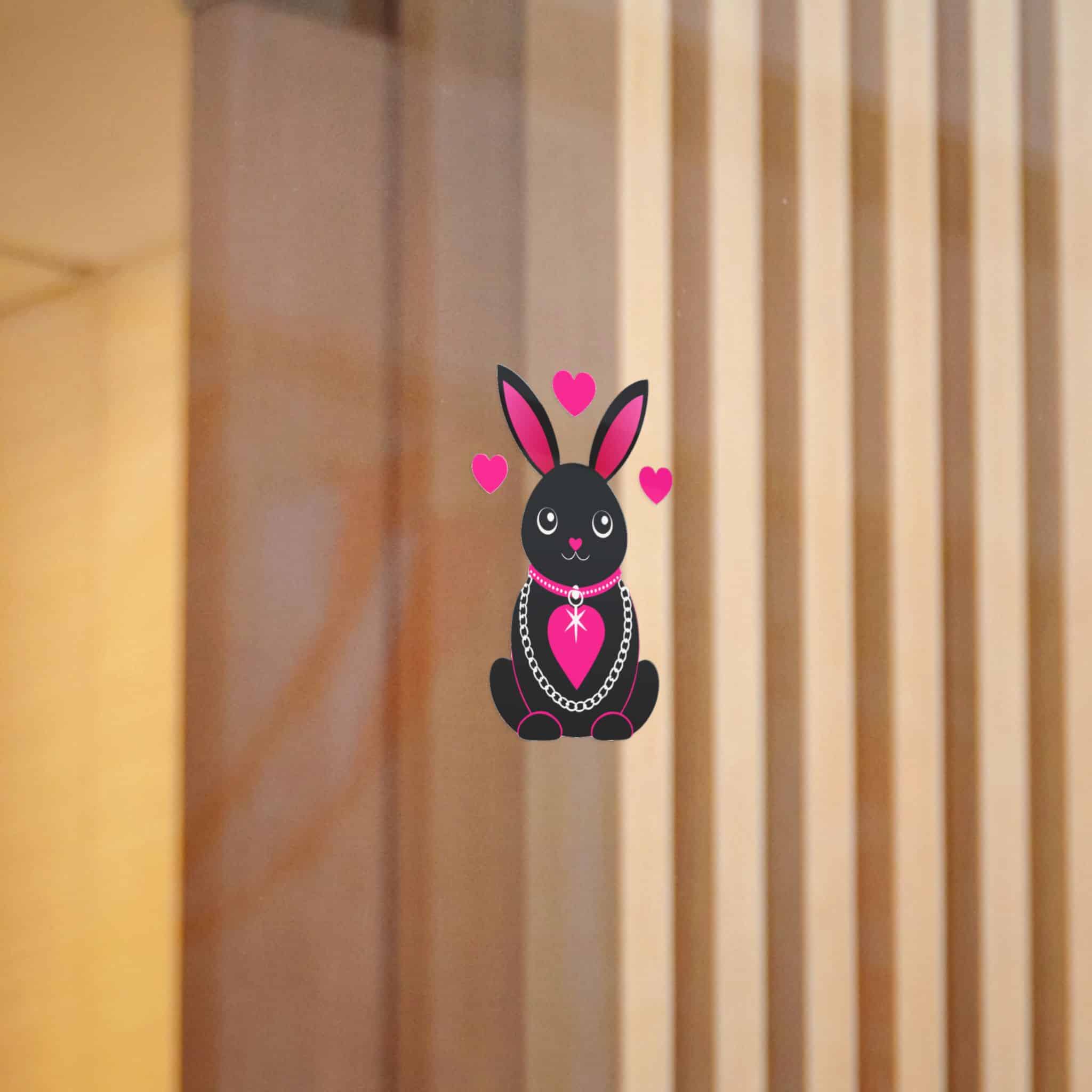 Cute Rabbit With Loveshaped Chain Die Cut Stickers Dtf - Image 10