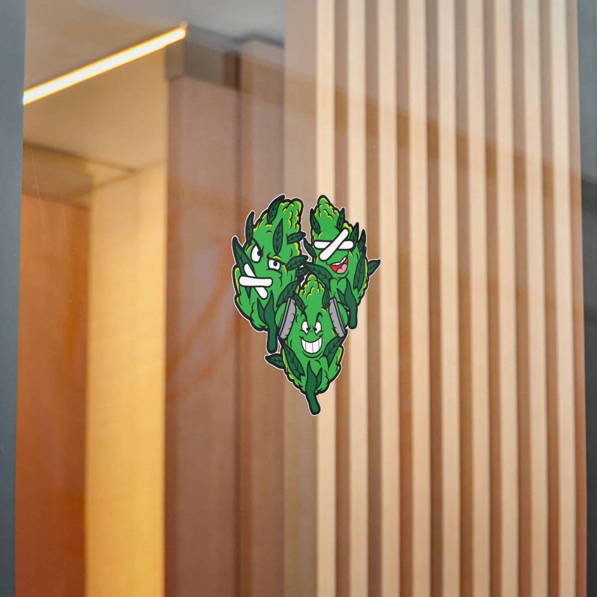 Grass Bud Weed Marijuana High Emoji Die Cut Stickers Dtf - Image 16