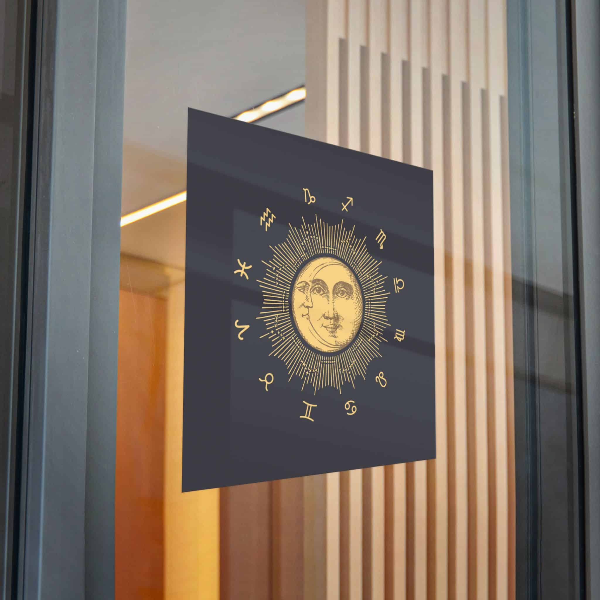 Zodiac Circle With Sun Crescent Drawing Die Cut Stickers Dtf - Image 30
