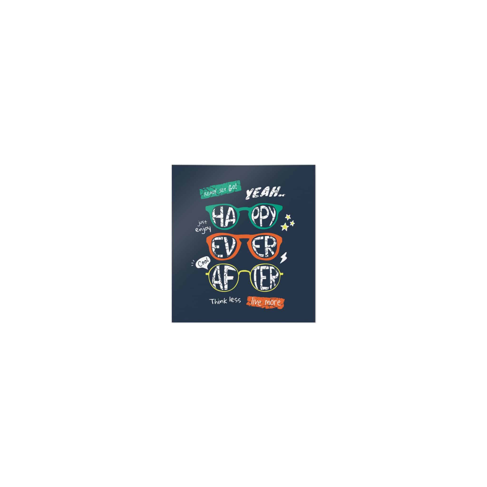 Happy Ever After Colorful Sunglasses Illustration Boy Fashion Print Die Cut Stickers Dtf - Image 17