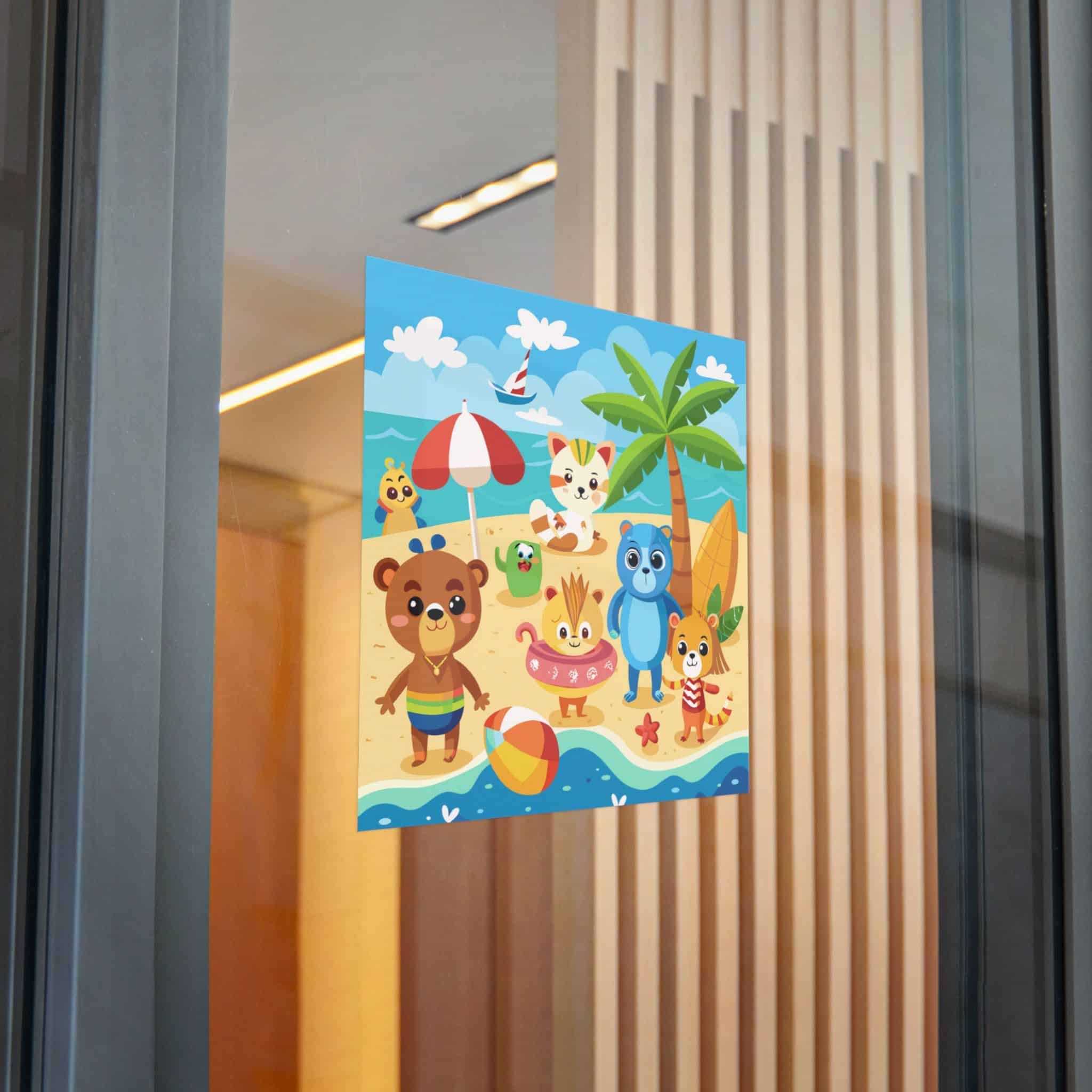 Adorable Beach Animals Enjoying Summer Fun Cute Cartoon (6) Die Cut Stickers Dtf - Image 28