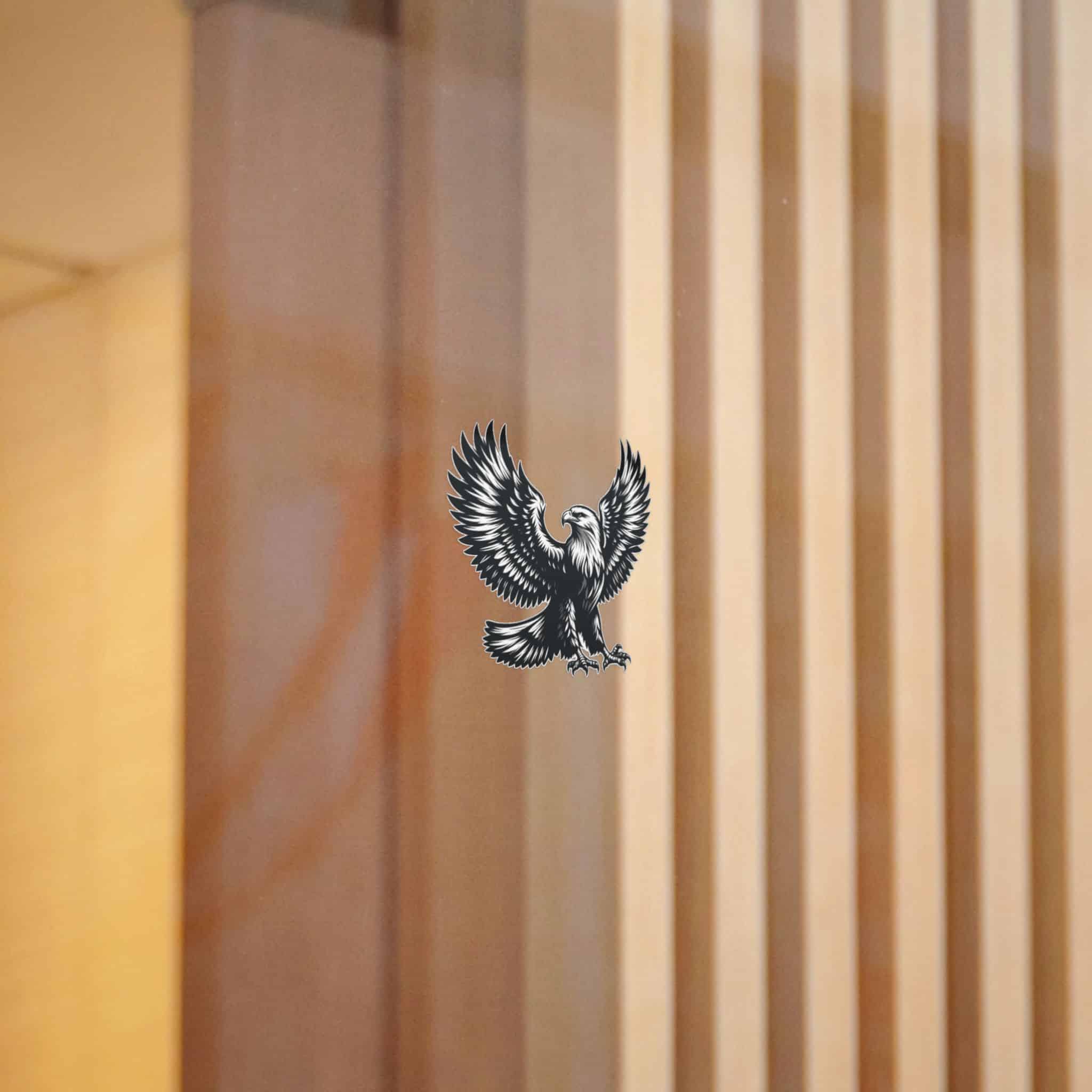 Exceptional Art Eagle Appears Black White With Its Wings Fully Spread Die Cut Stickers Dtf - Image 2
