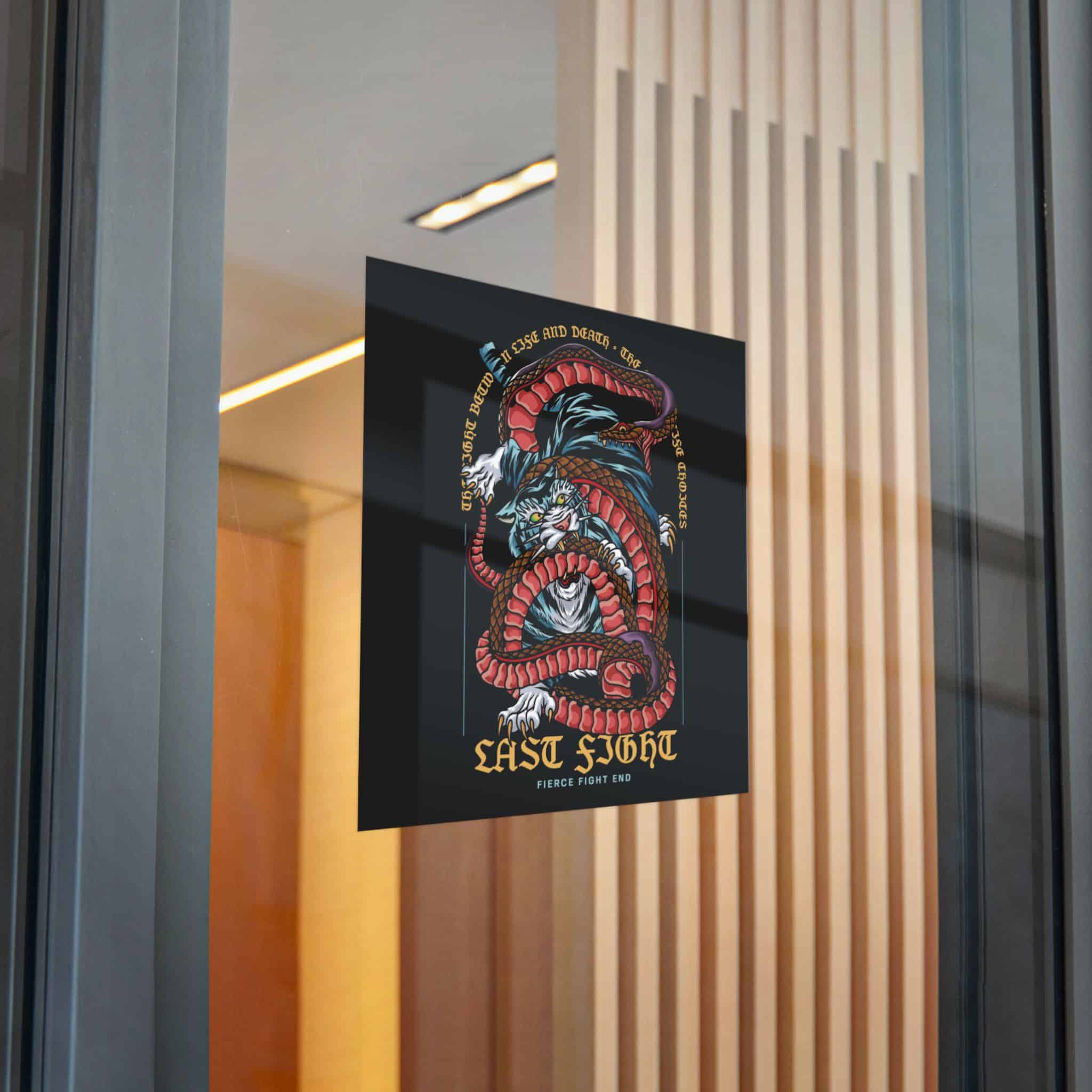 Tiger Vs Snake Tattoo With Text Illustration Die Cut Stickers Dtf - Image 28
