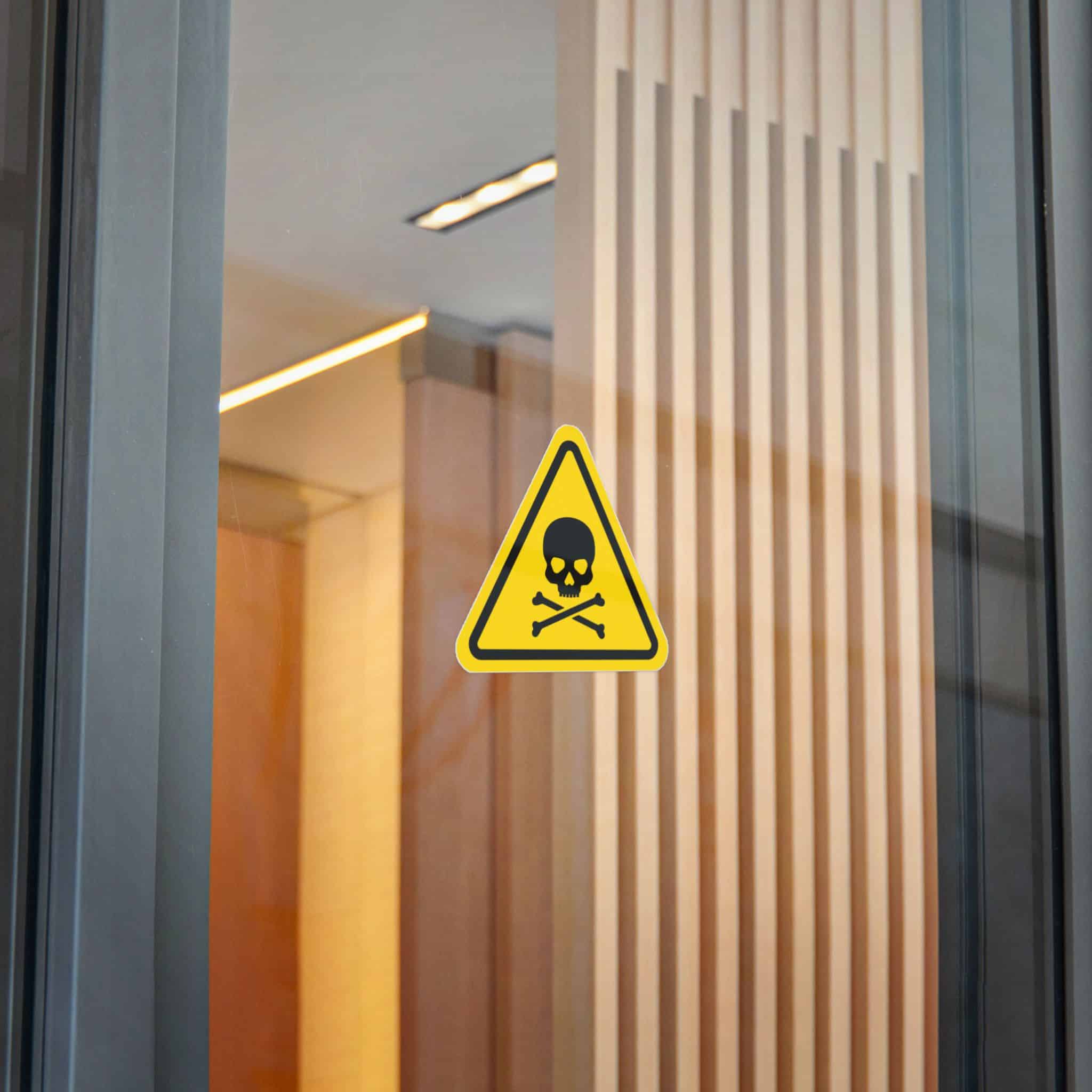 Skull Crossbones Flat Icon Black Vector Triangle Danger Sign Yellow Background Die Cut Stickers Dtf - Image 26