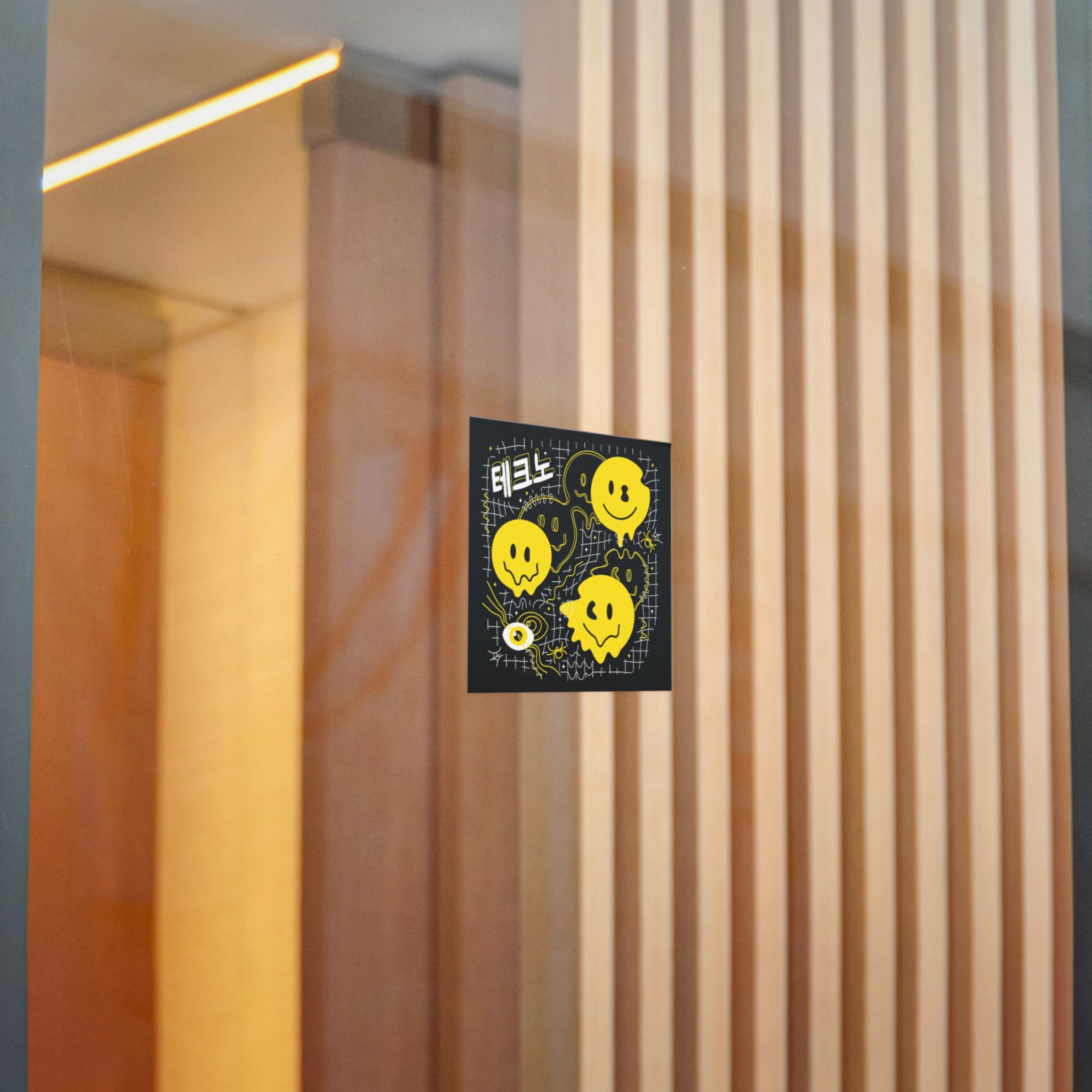 Deformed Flex Distorted Grid Melt Psychedelic Smile Face Deform Grid Distortion Die Cut Stickers Dtf - Image 18