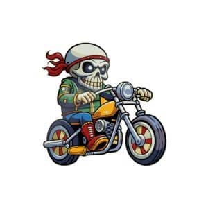 Moto Skull Die Cut Stickers Dtf