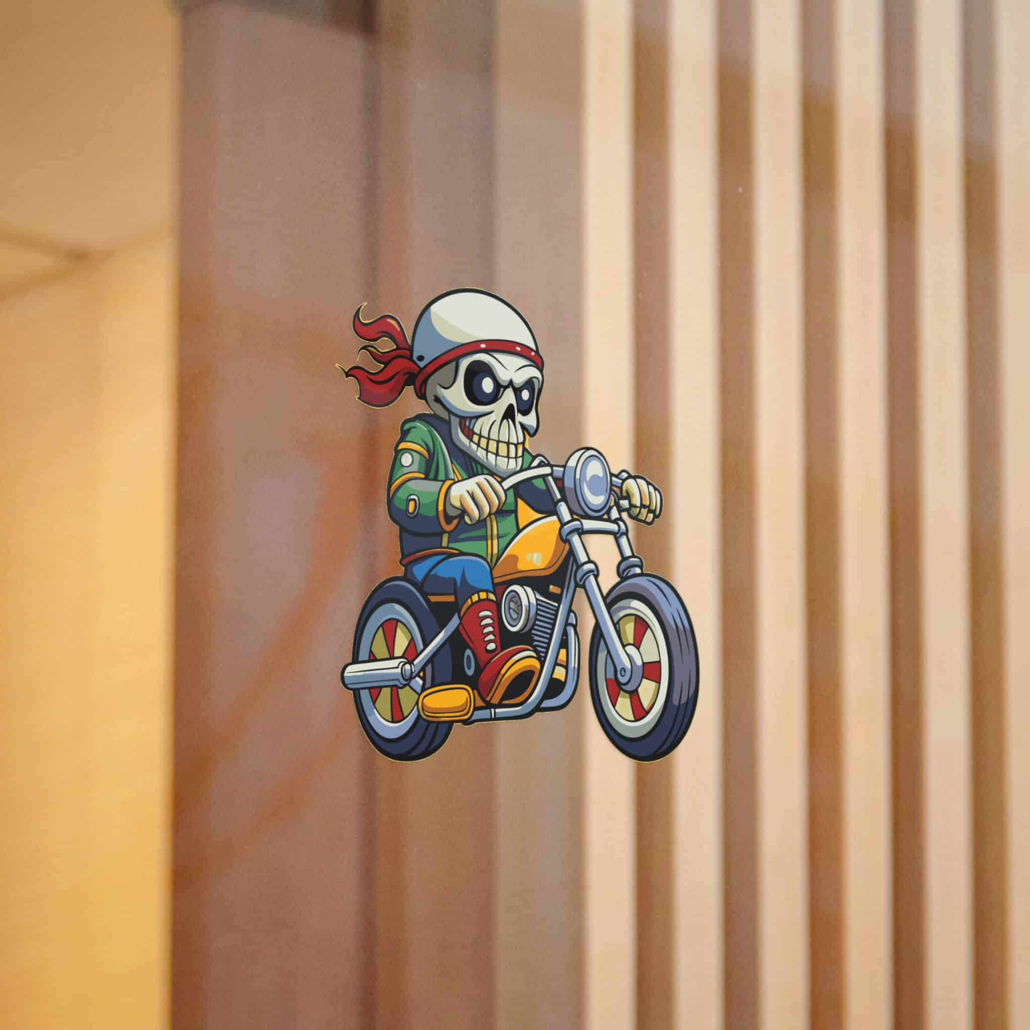 Moto Skull Die Cut Stickers Dtf - Image 6
