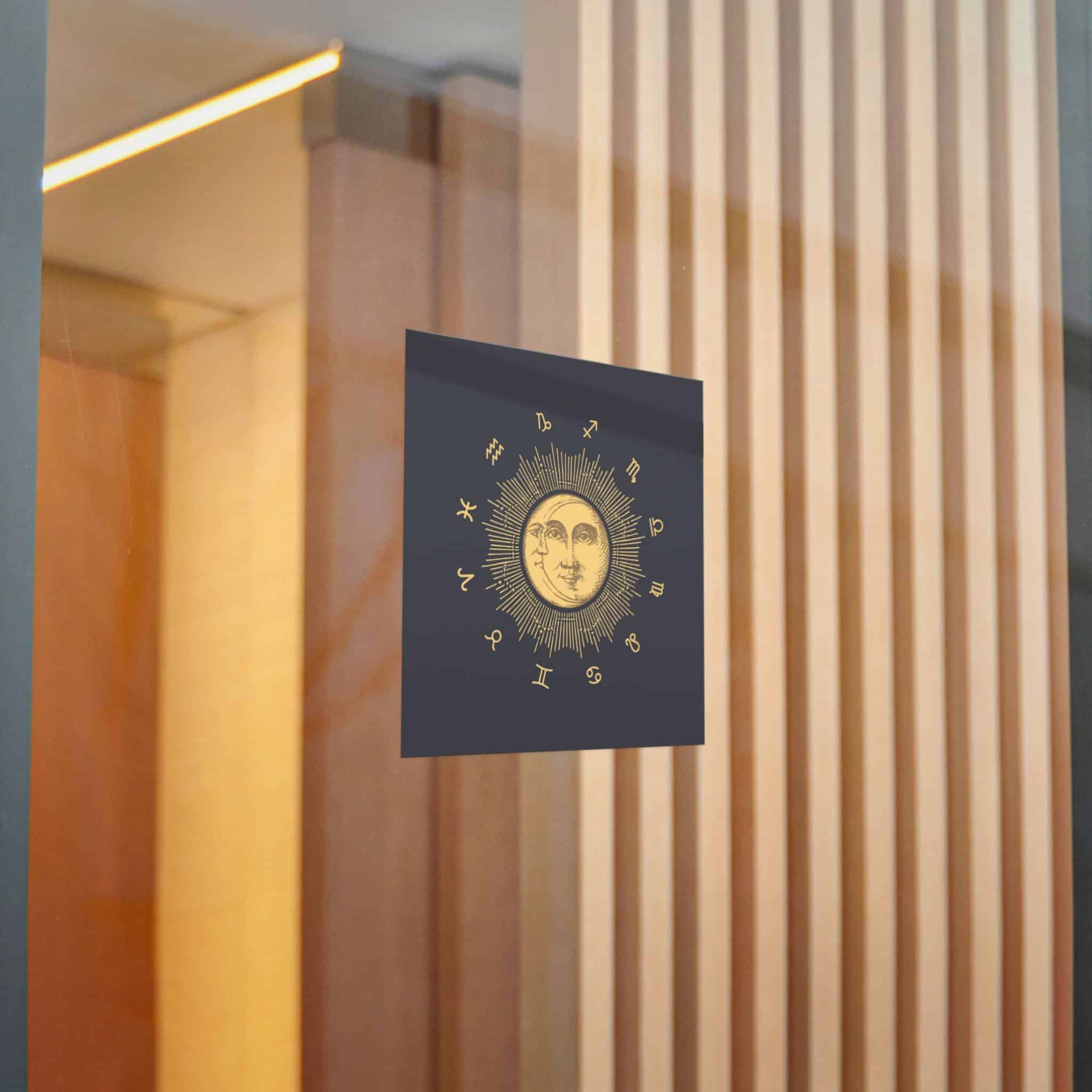 Zodiac Circle With Sun Crescent Drawing Die Cut Stickers Dtf - Image 14