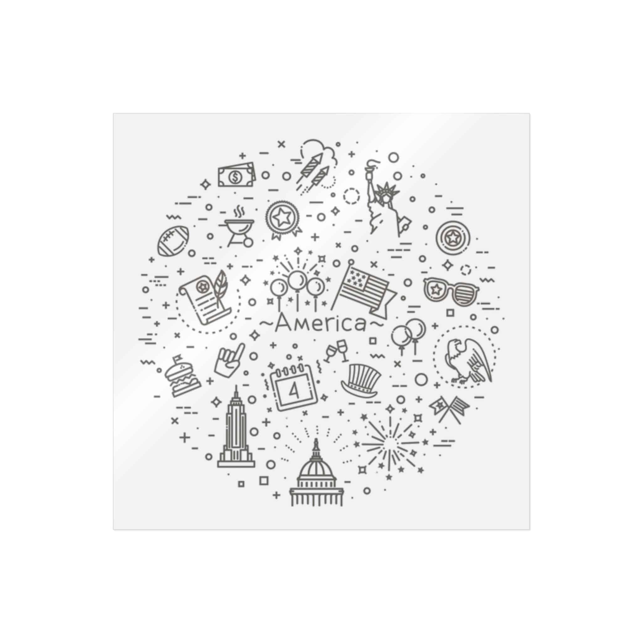 Independence Die Cut Stickers Dtf