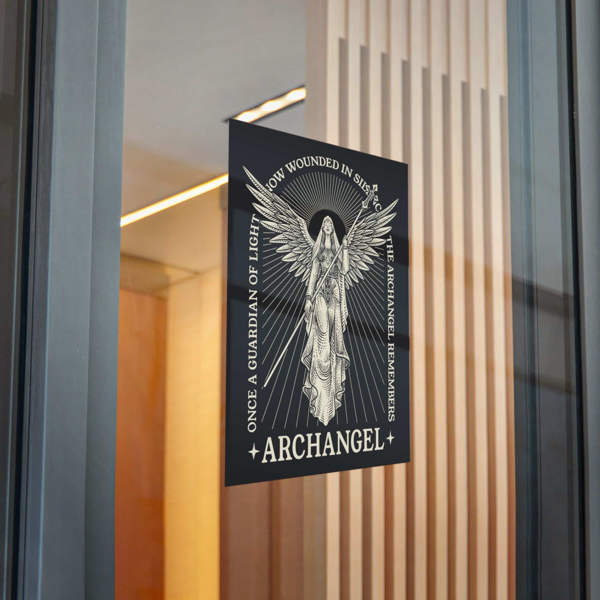 Illustration Majestic Archangel With Spear Radiant Light Die Cut Stickers Dtf - Image 30