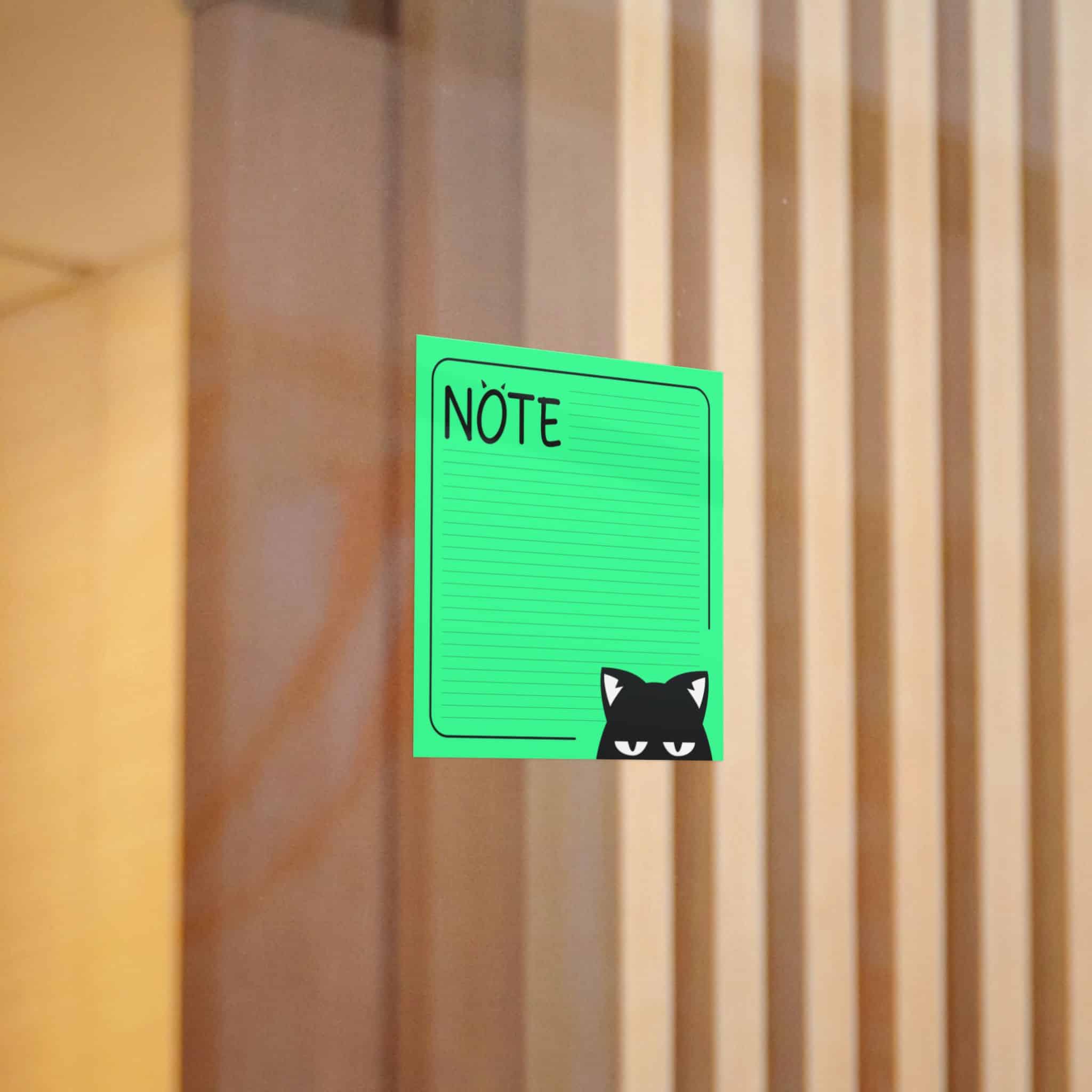 Green Note List With Black Cat Green Cat Note Template Stylish Green Notebook With Black Cat Die Cut Stickers Dtf - Image 10