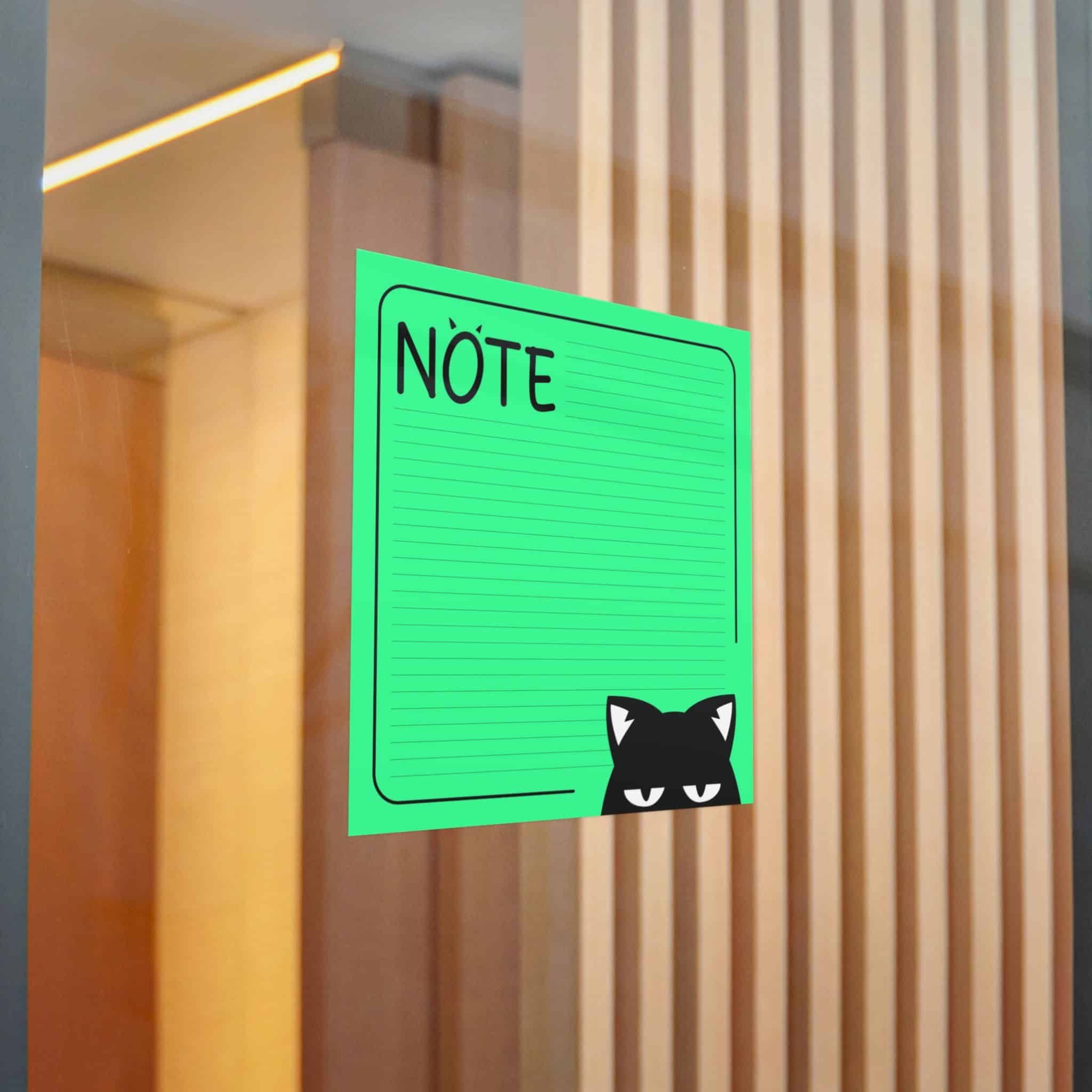 Green Note List With Black Cat Green Cat Note Template Stylish Green Notebook With Black Cat Die Cut Stickers Dtf - Image 20