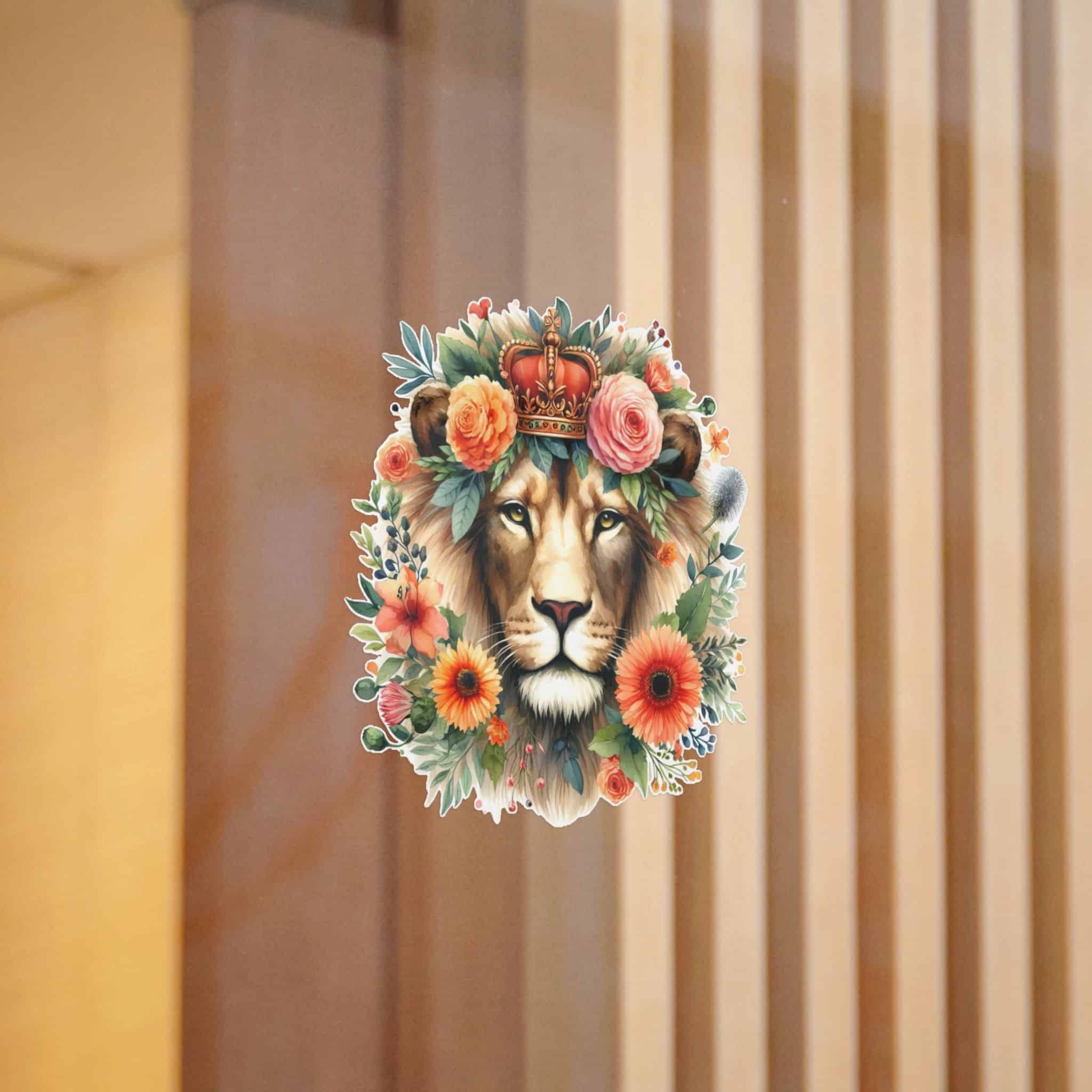 Lion With Floral Crown Die Cut Stickers Dtf - Image 6