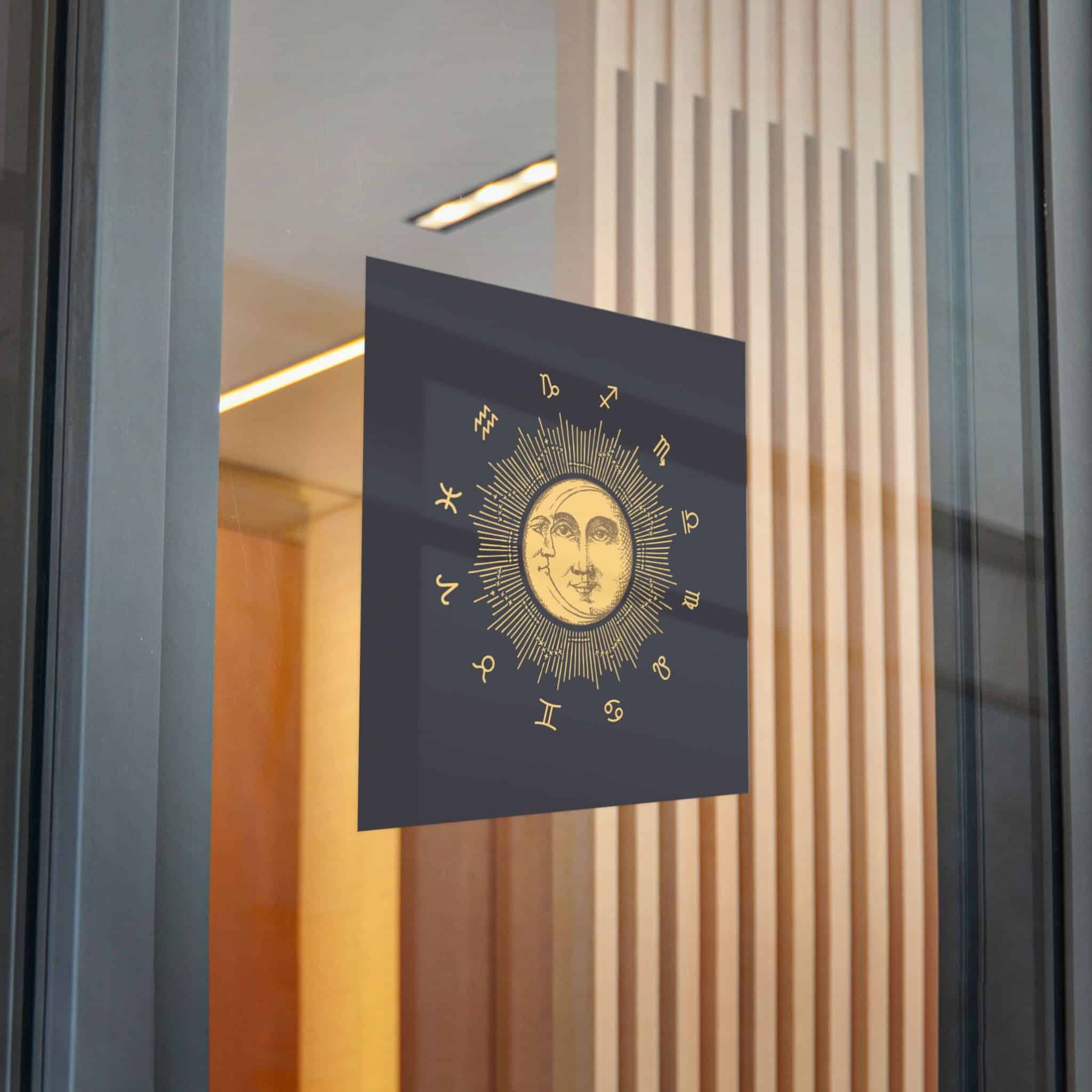 Zodiac Circle With Sun Crescent Drawing Die Cut Stickers Dtf - Image 28