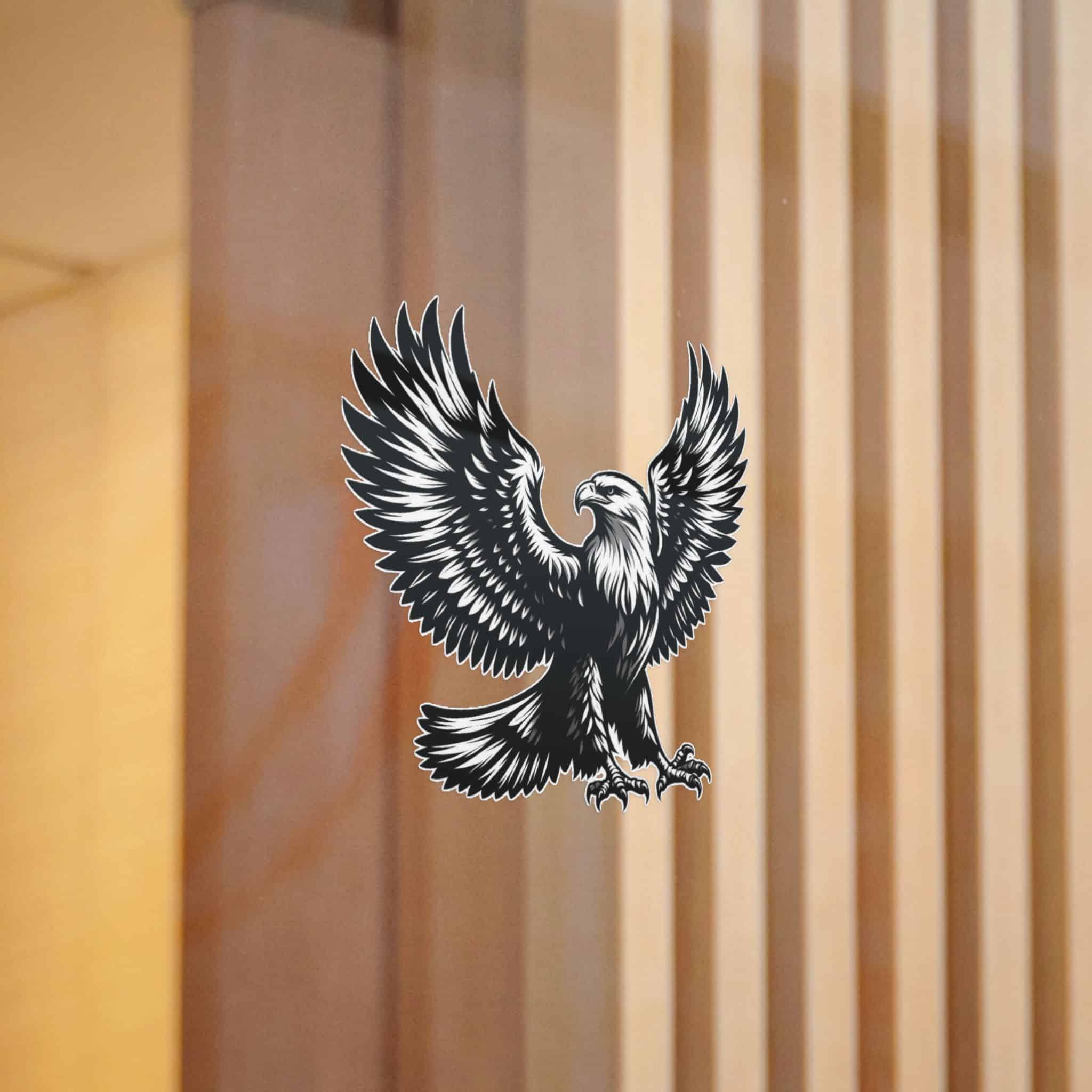Exceptional Art Eagle Appears Black White With Its Wings Fully Spread Die Cut Stickers Dtf - Image 6
