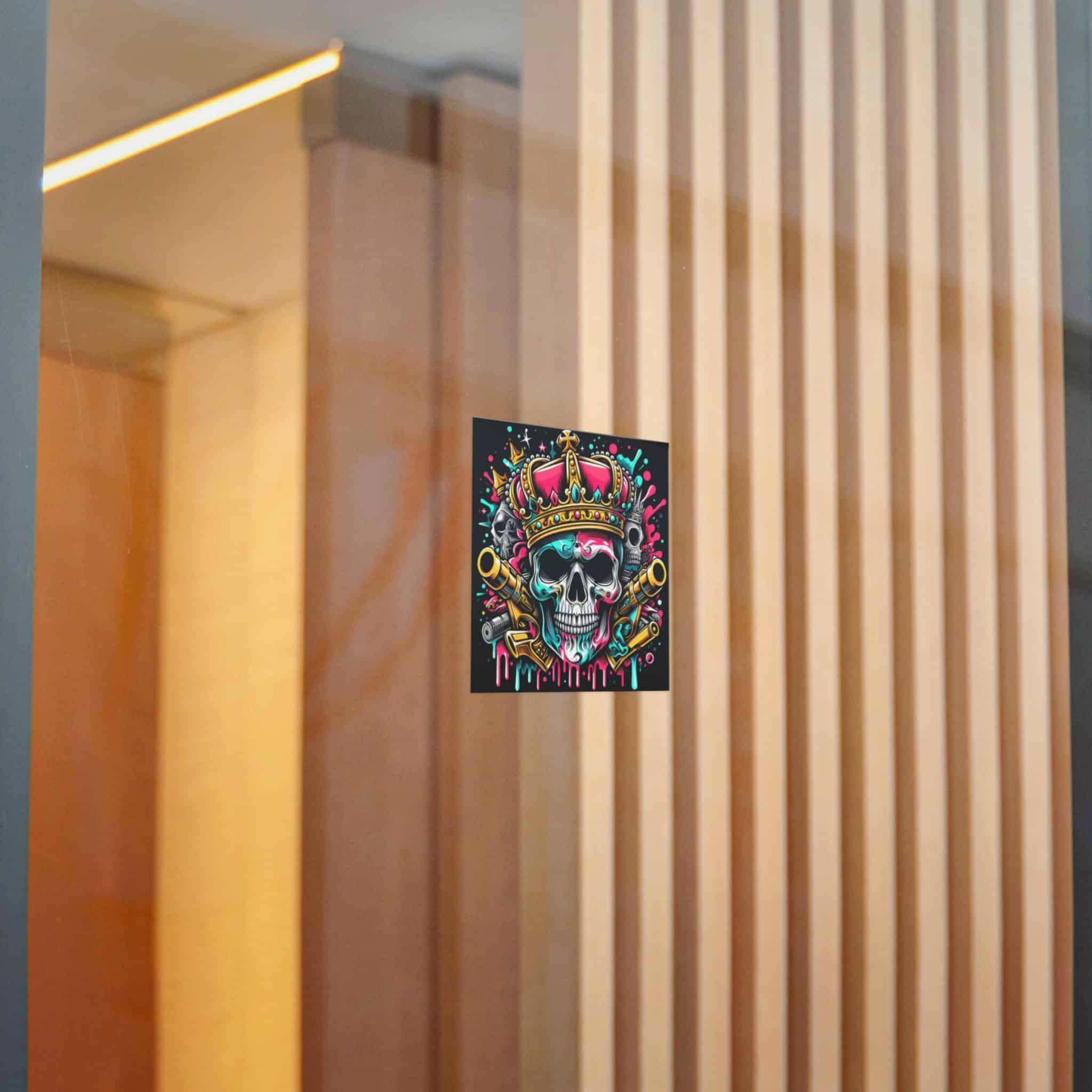 Skull With Crown Guns Is Painted With Skull Skull With Crown Die Cut Stickers Dtf - Image 18
