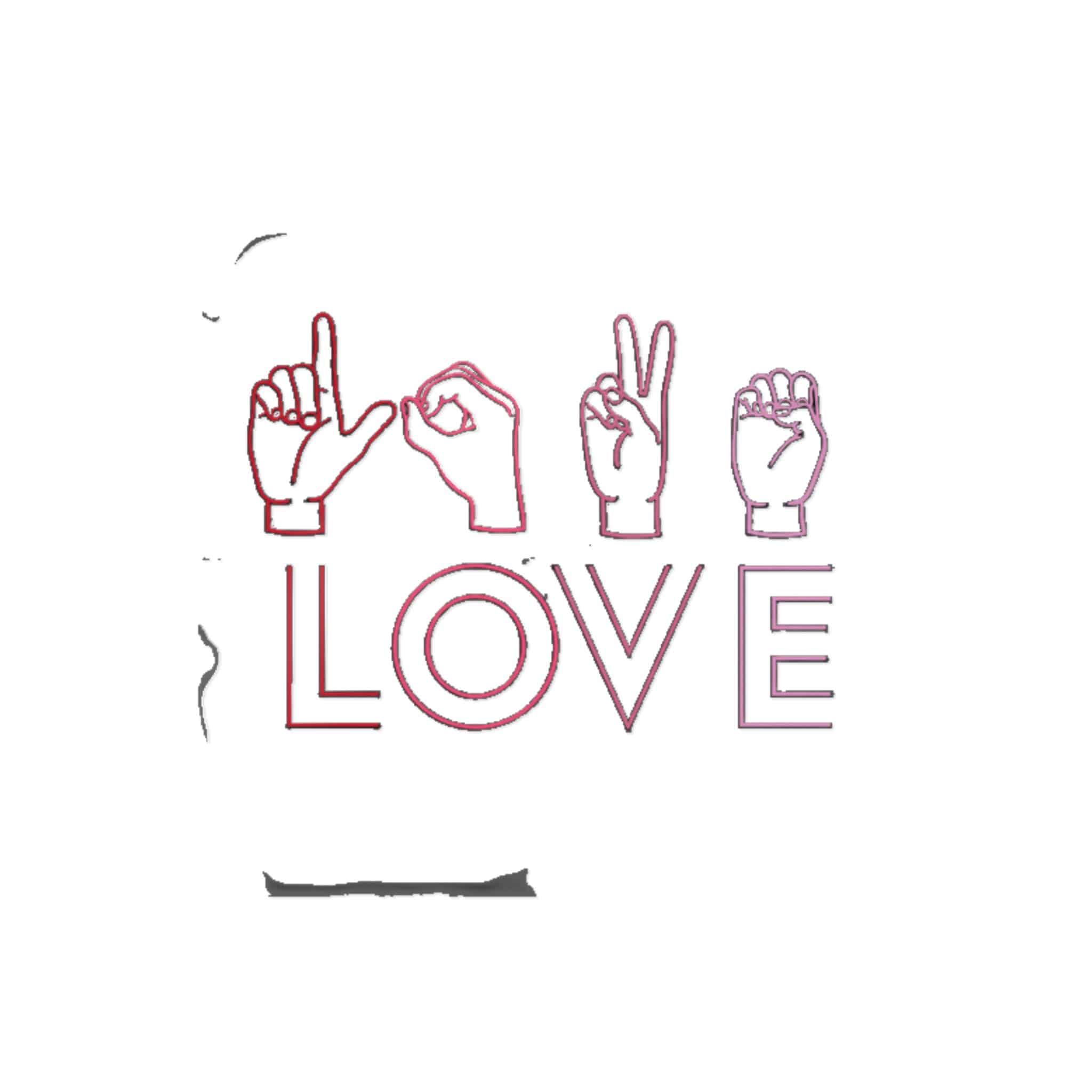 Love Sign Language Die Cut Stickers Dtf