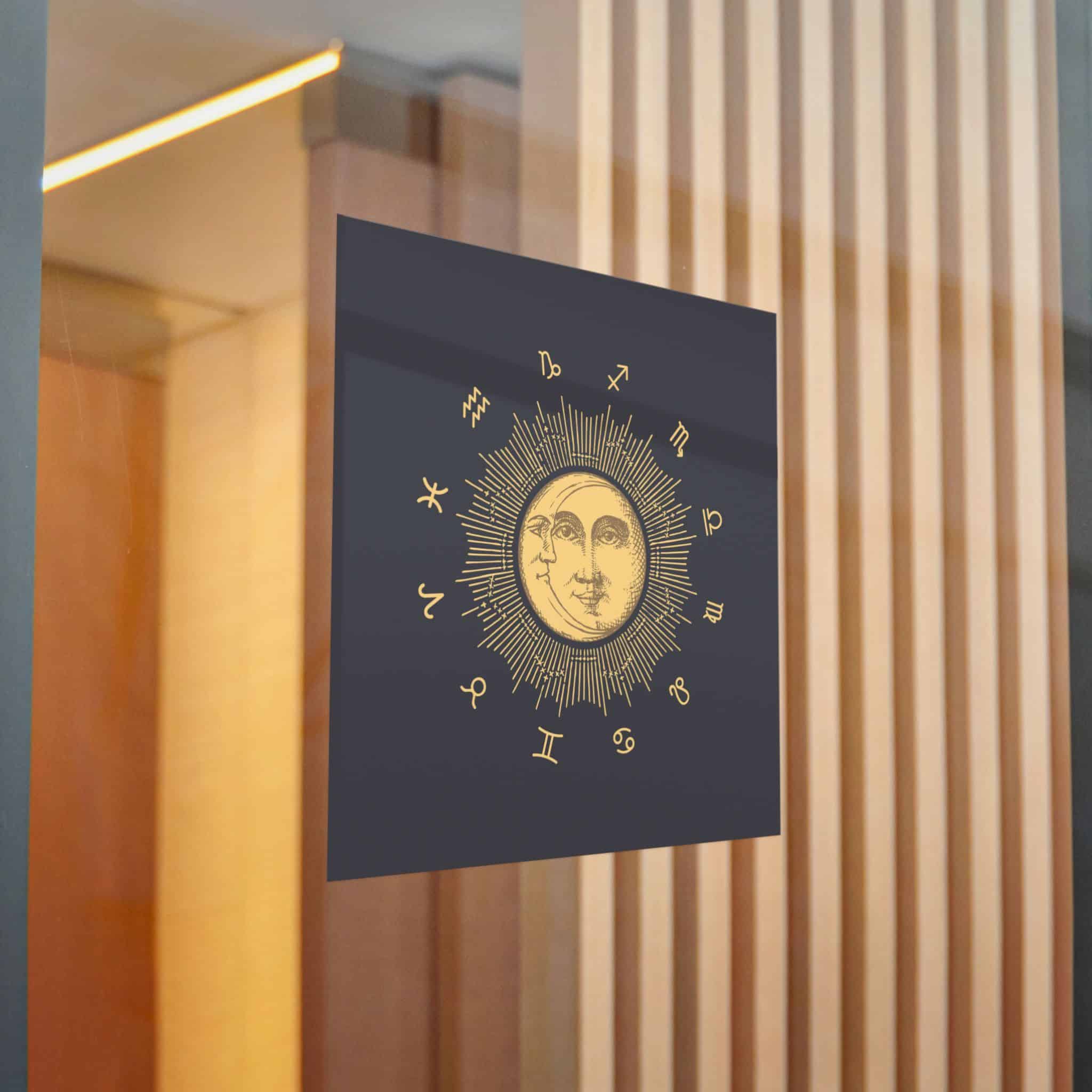 Zodiac Circle With Sun Crescent Drawing Die Cut Stickers Dtf - Image 22