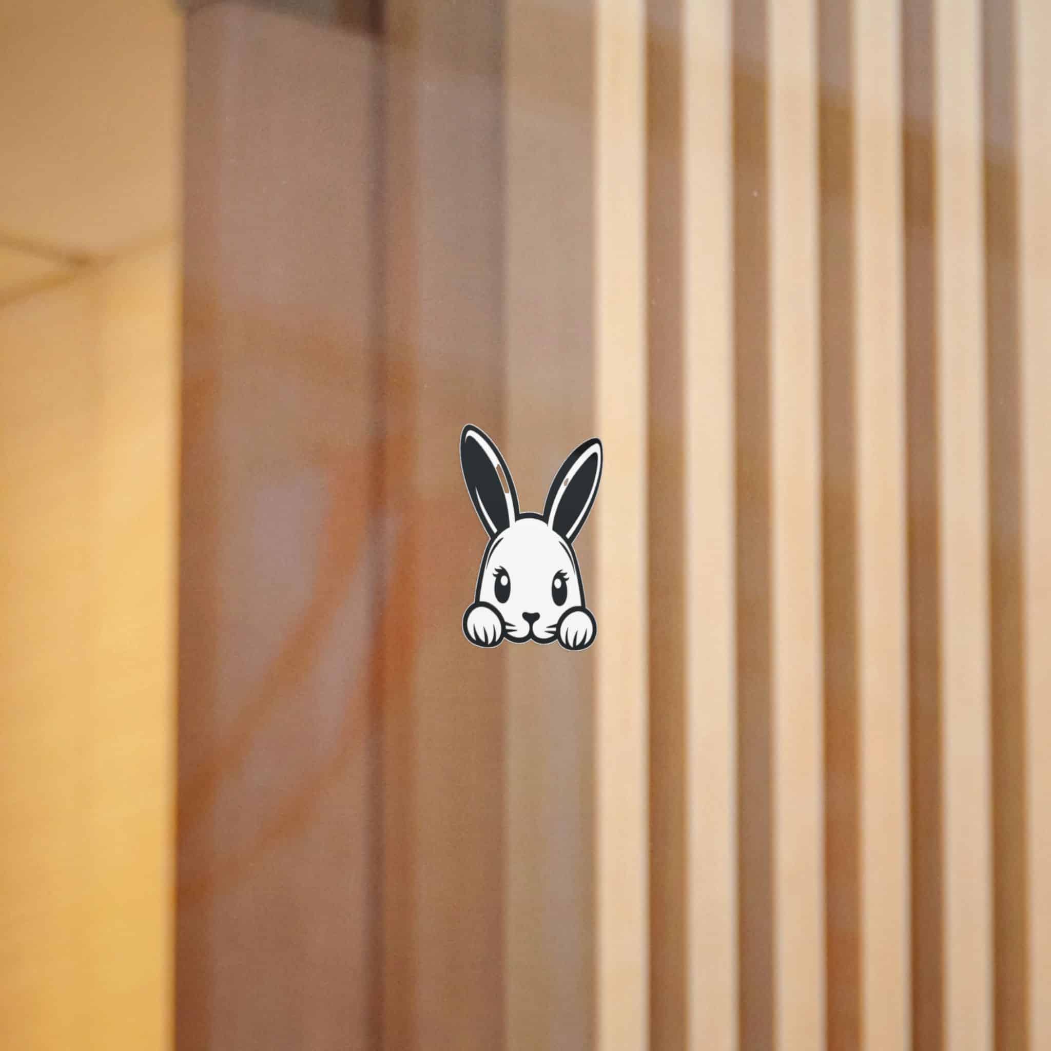 Peeking Rabit Die Cut Stickers Dtf - Image 2