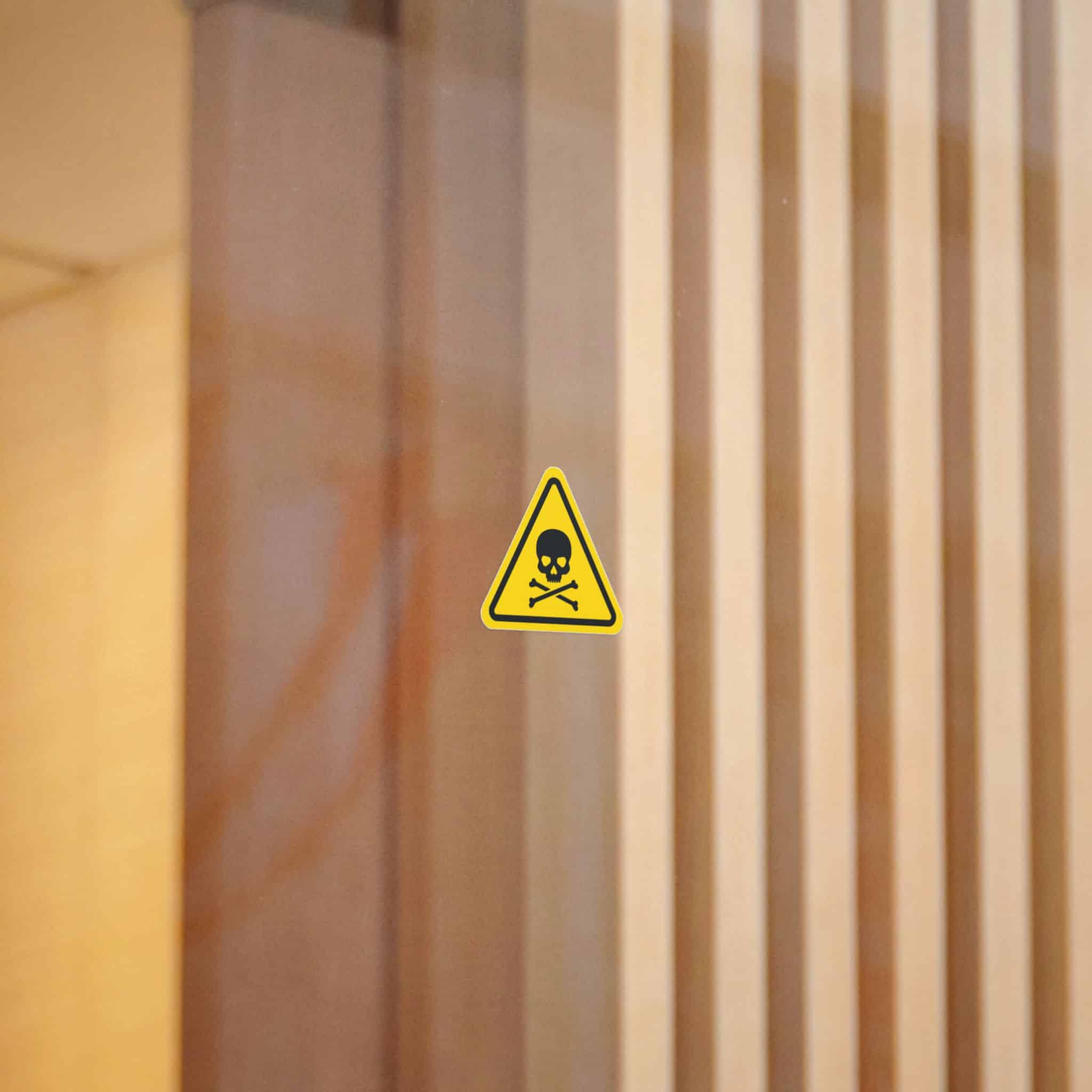 Skull Crossbones Flat Icon Black Vector Triangle Danger Sign Yellow Background Die Cut Stickers Dtf - Image 2
