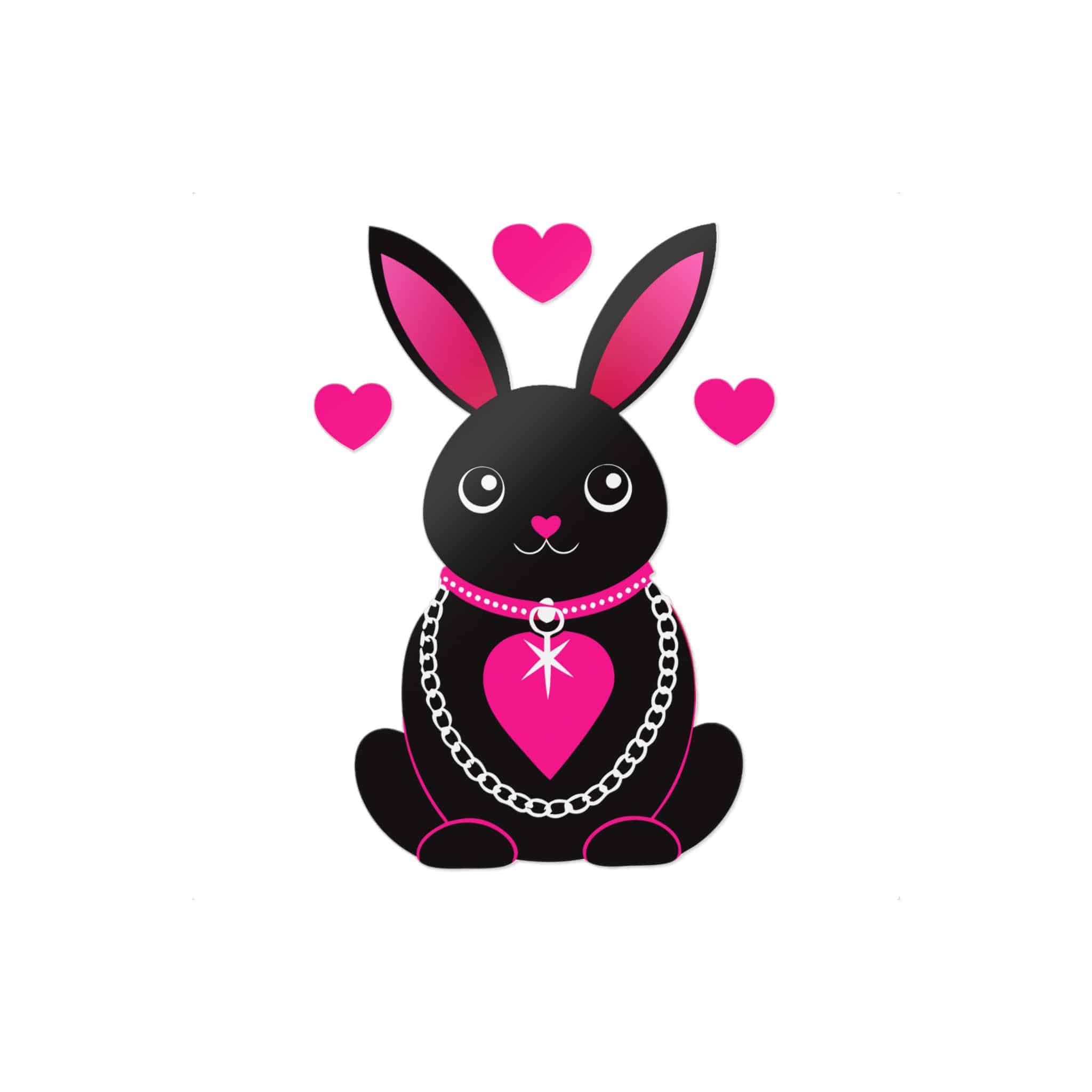 Cute Rabbit With Loveshaped Chain Die Cut Stickers Dtf - Image 23