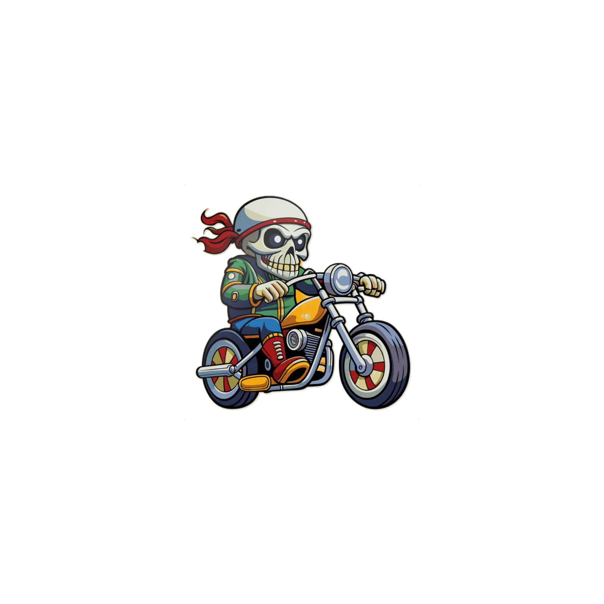Moto Skull Die Cut Stickers Dtf - Image 9