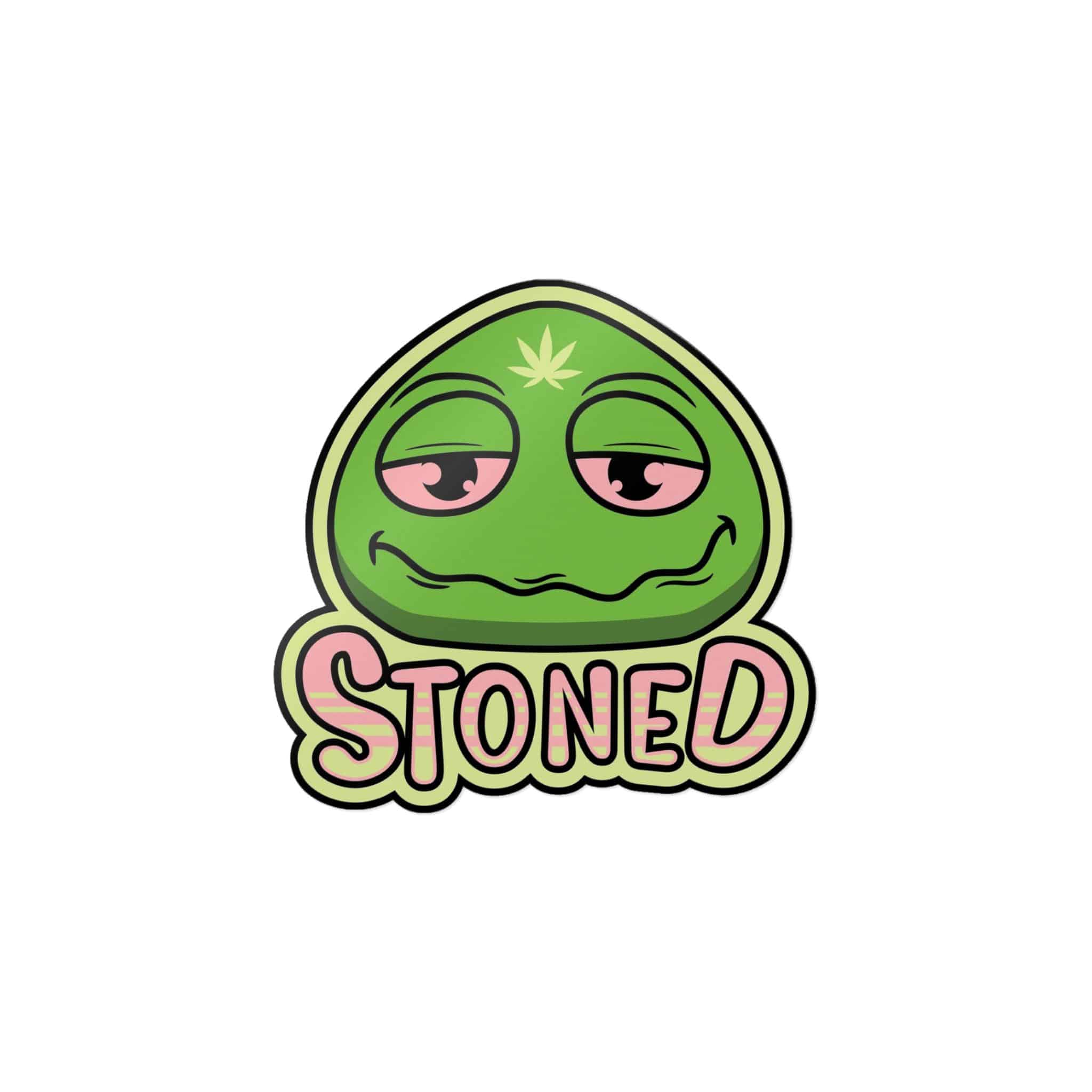 Stoned Emoji Red Eye Sticker Lips Mouth Smoking Quote Vector Shirt Print Design Die Cut Stickers Dtf - Image 11