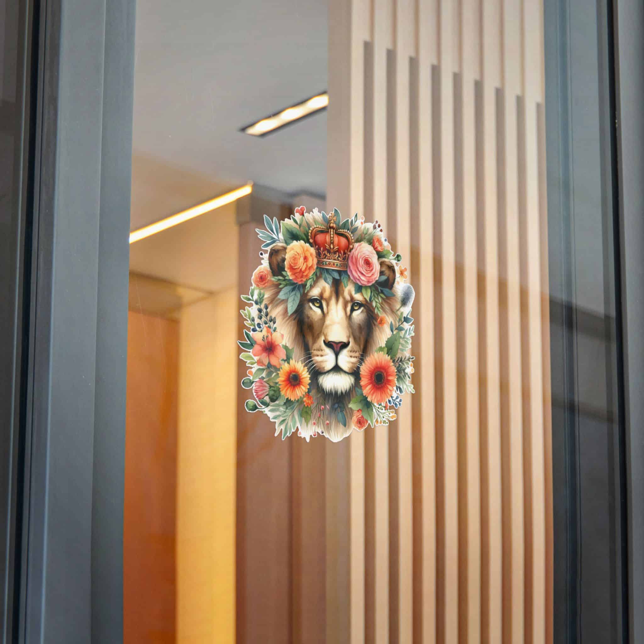 Lion With Floral Crown Die Cut Stickers Dtf - Image 26