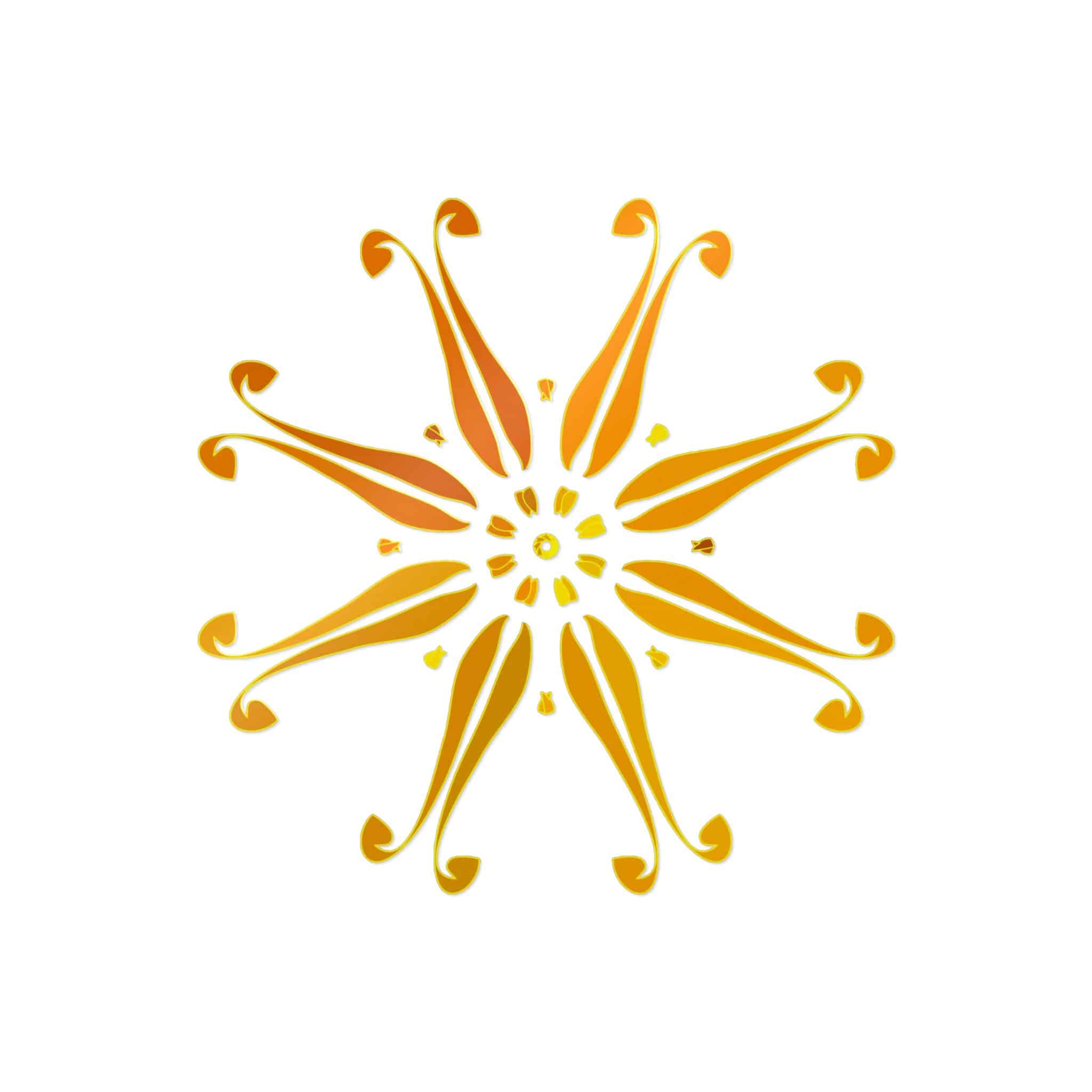 Golden Floral Vector Circular Ornament White Background Die Cut Stickers Dtf - Image 23