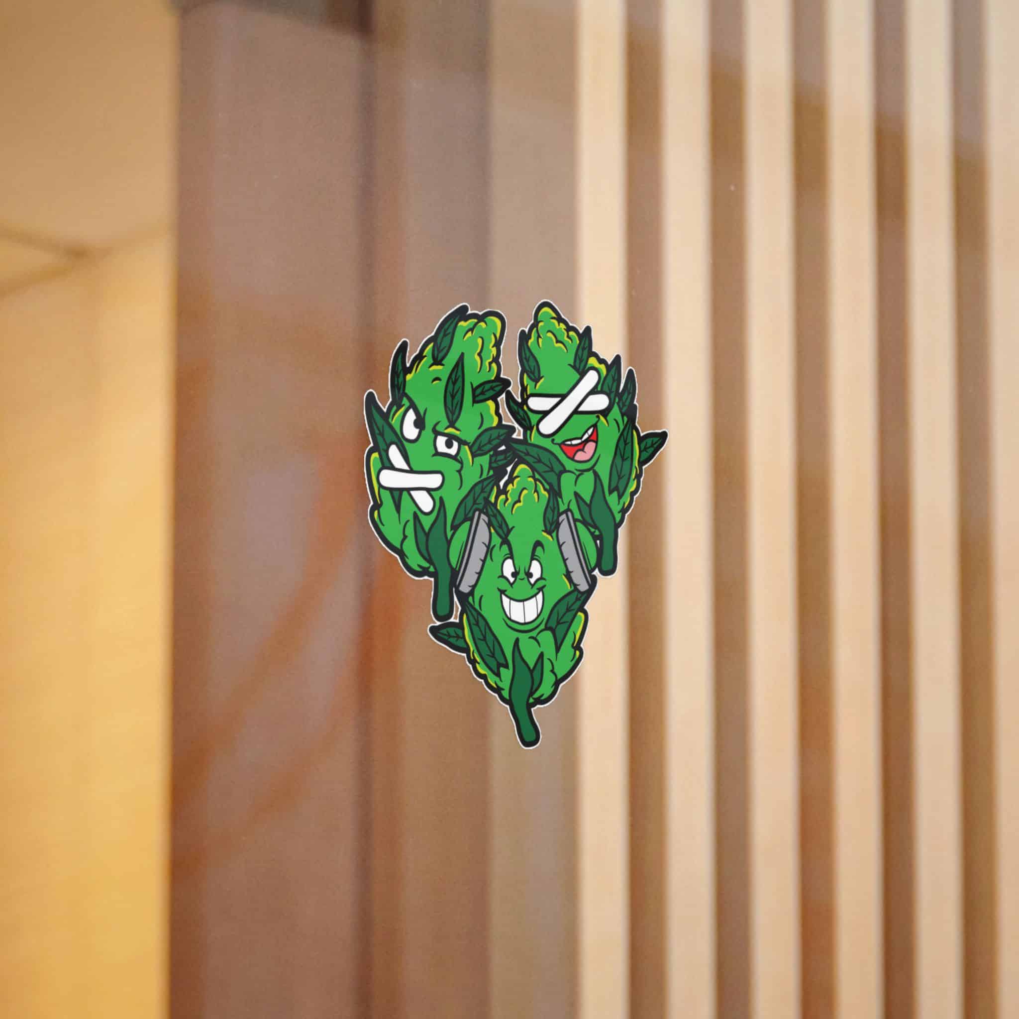 Grass Bud Weed Marijuana High Emoji Die Cut Stickers Dtf - Image 6
