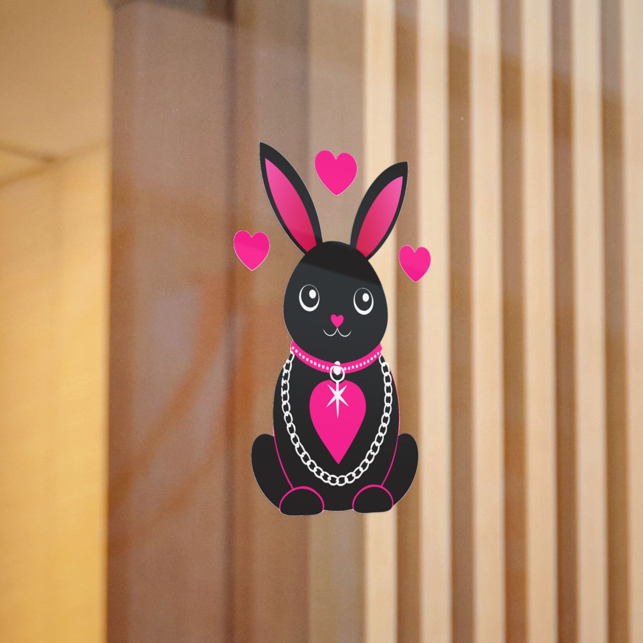 Cute Rabbit With Loveshaped Chain Die Cut Stickers Dtf - Image 12