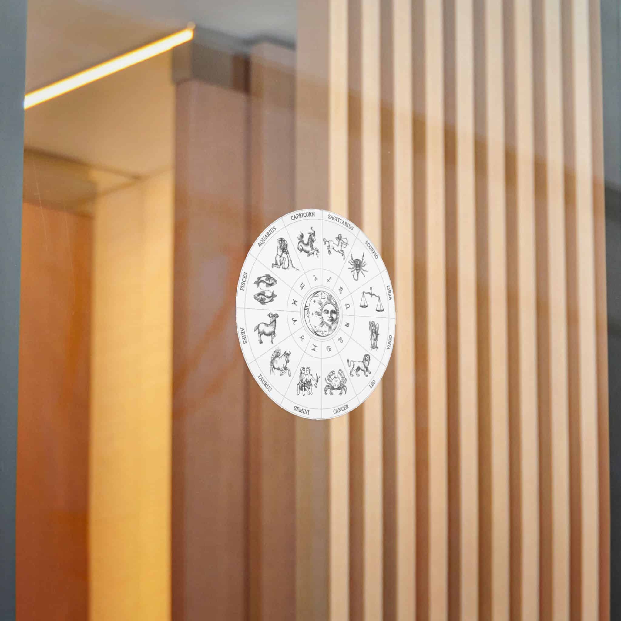 Zodiac Circle Horoscope Signs With Sun Moon Die Cut Stickers Dtf - Image 14