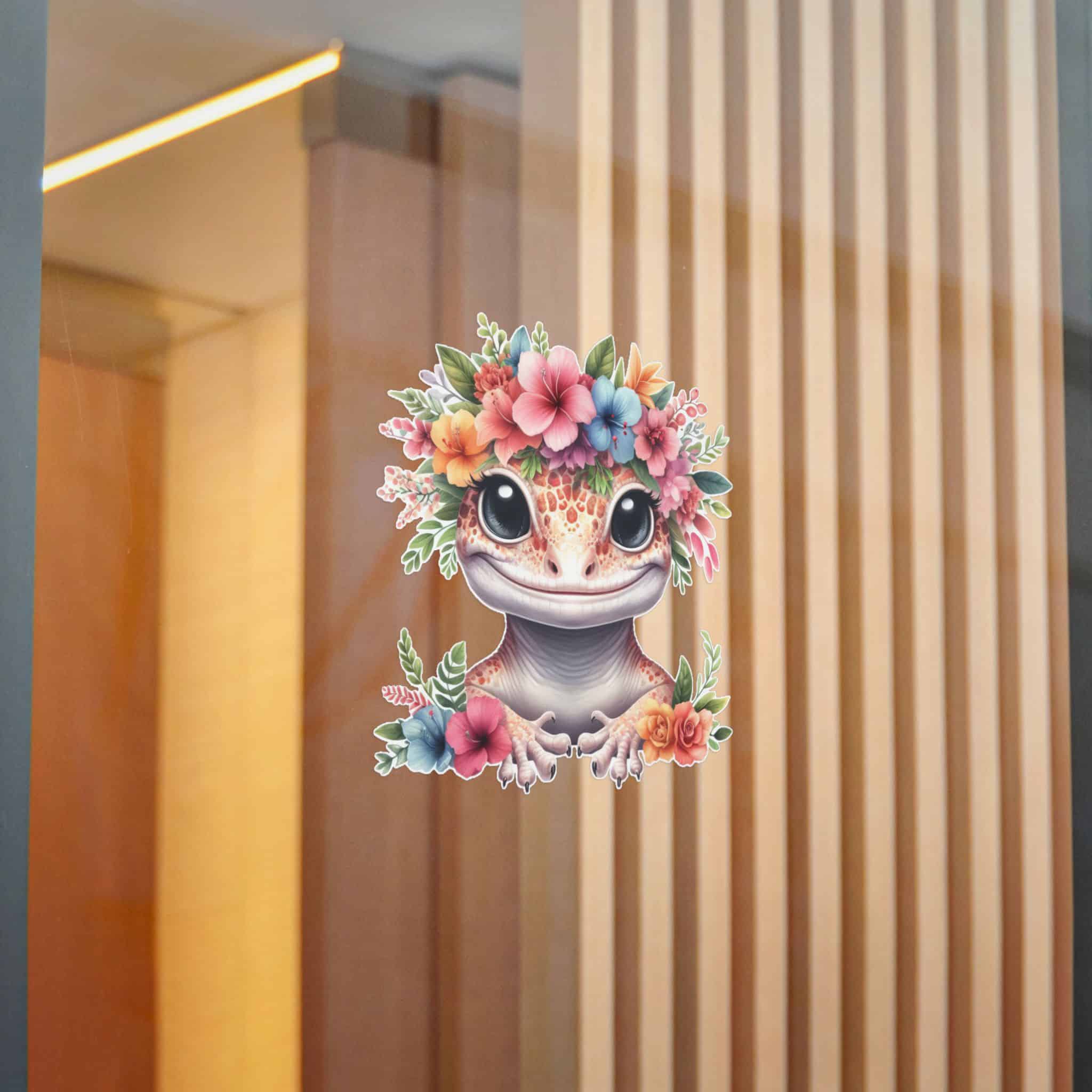 Flower Crown Gecko Die Cut Stickers Dtf - Image 20