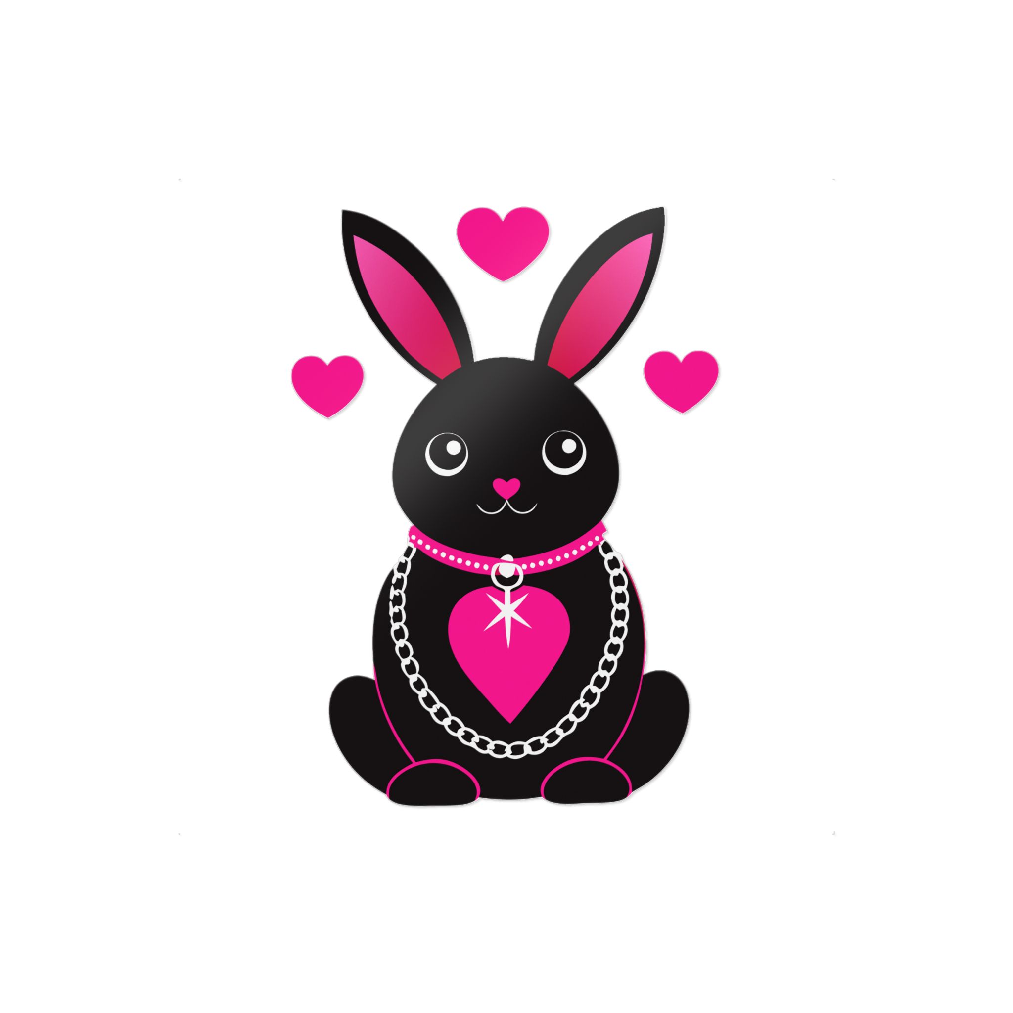 Cute Rabbit With Loveshaped Chain Die Cut Stickers Dtf - Image 21