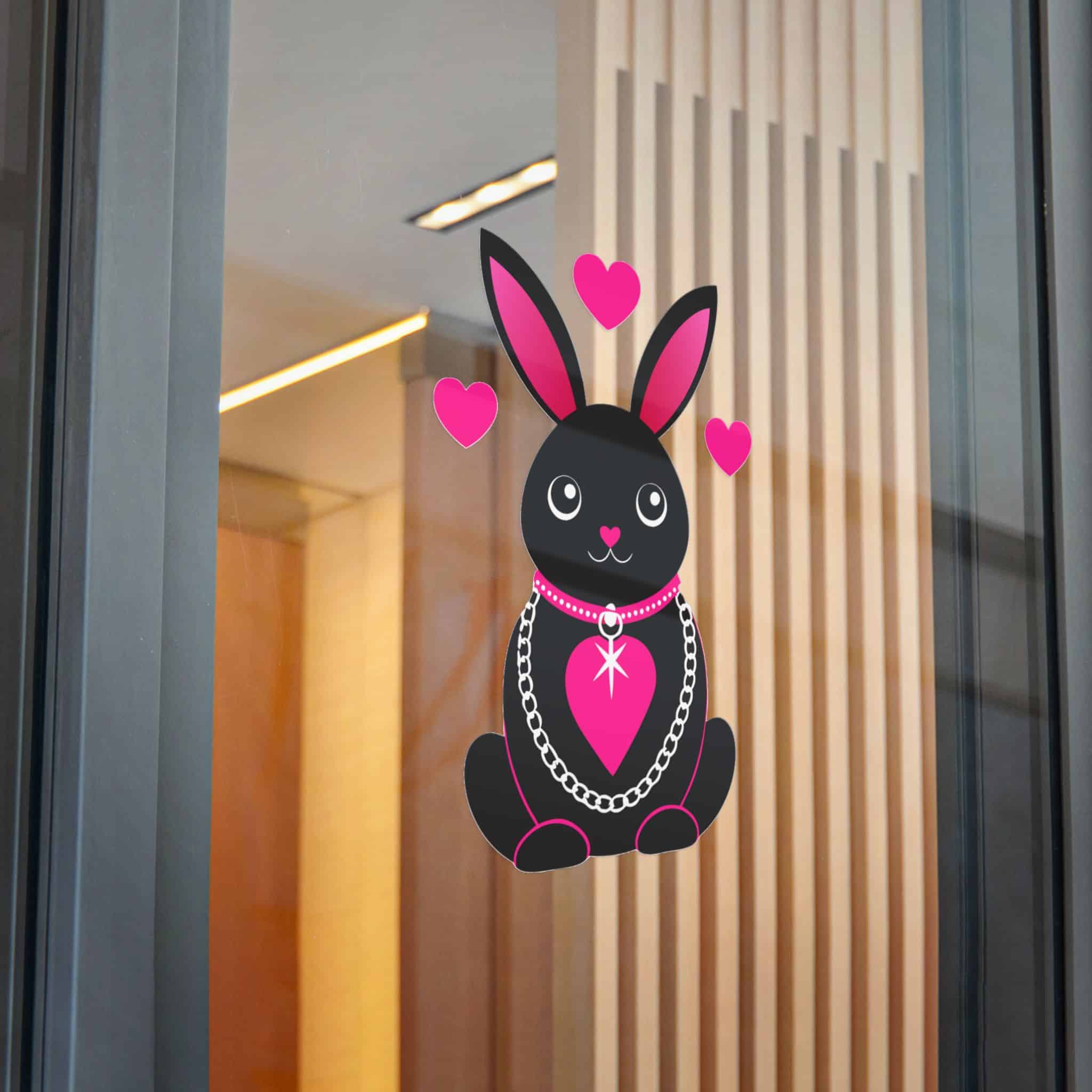 Cute Rabbit With Loveshaped Chain Die Cut Stickers Dtf - Image 32
